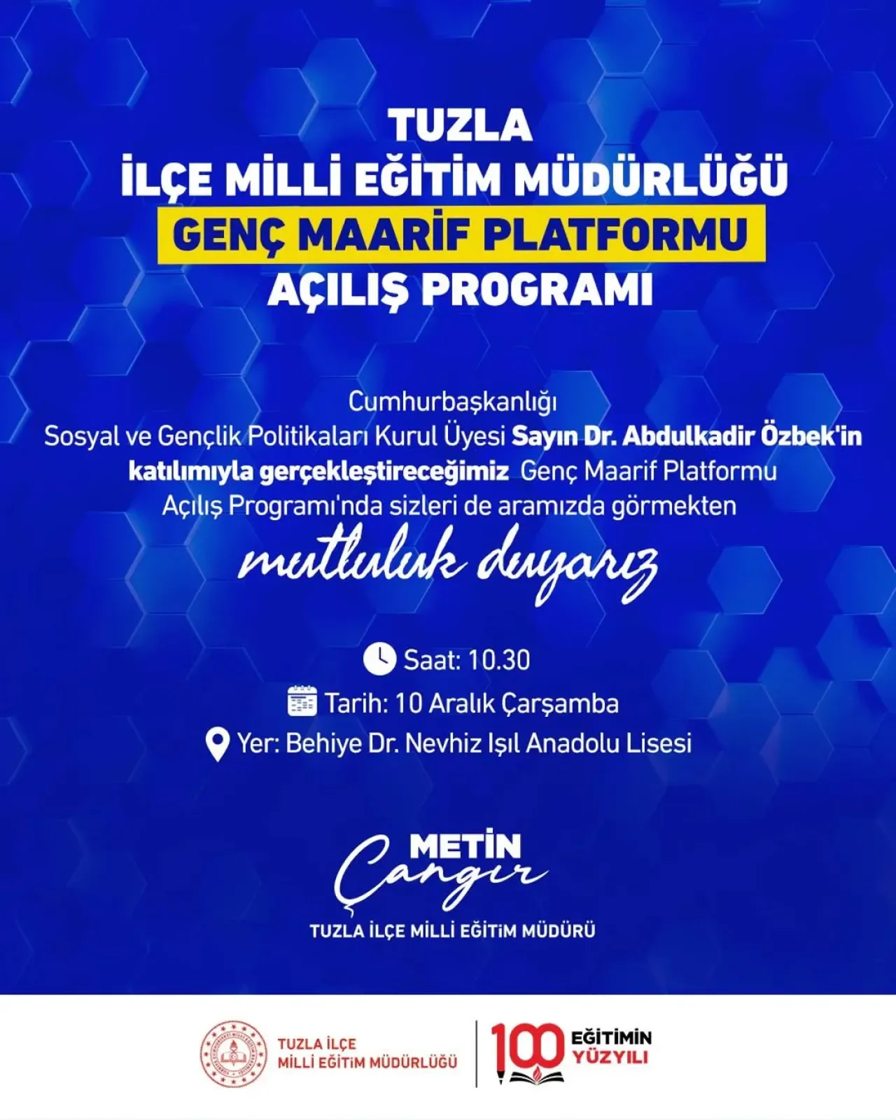 Genç Maarif Platformu Tuzla'da Açılıyor Genç Maarif Platformu Tuzla'da Açılıyor