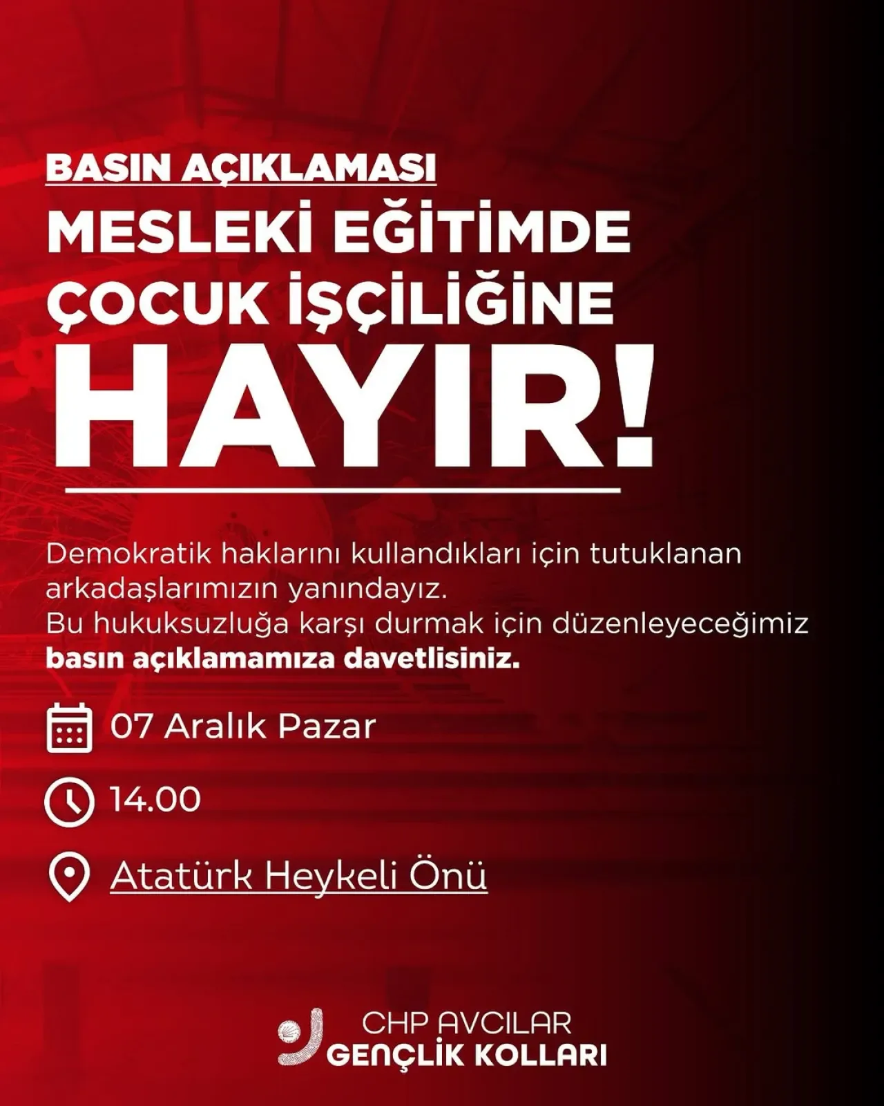 CHP Avcılar Gençlik Kolları, Tutuklamaları Protesto İçin Buluşuyor CHP Avcılar Gençlik Kolları, Tutuklamaları Protesto İçin Buluşuyor