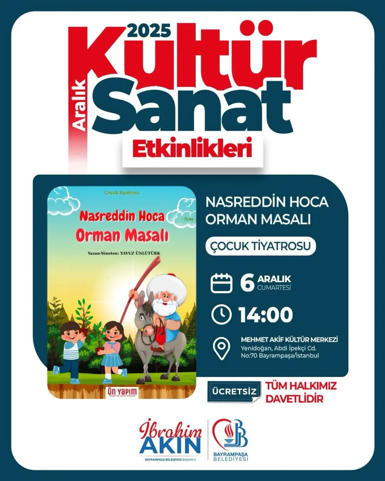 Bayrampaşa'da Çocuklar için Ücretsiz Tiyatro ve Sinema Etkinliği Bayrampaşa'da Çocuklar için Ücretsiz Tiyatro ve Sinema Etkinliği