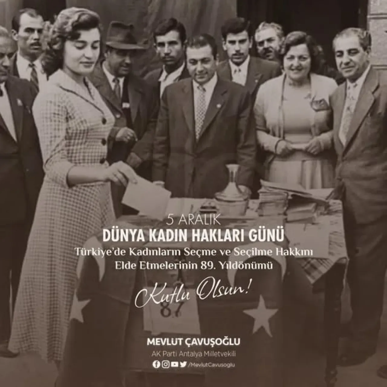 Mevlüt Çavuşoğlu'ndan 5 Aralık Dünya Kadın Hakları Günü Mesajı Mevlüt Çavuşoğlu'ndan 5 Aralık Dünya Kadın Hakları Günü Mesajı