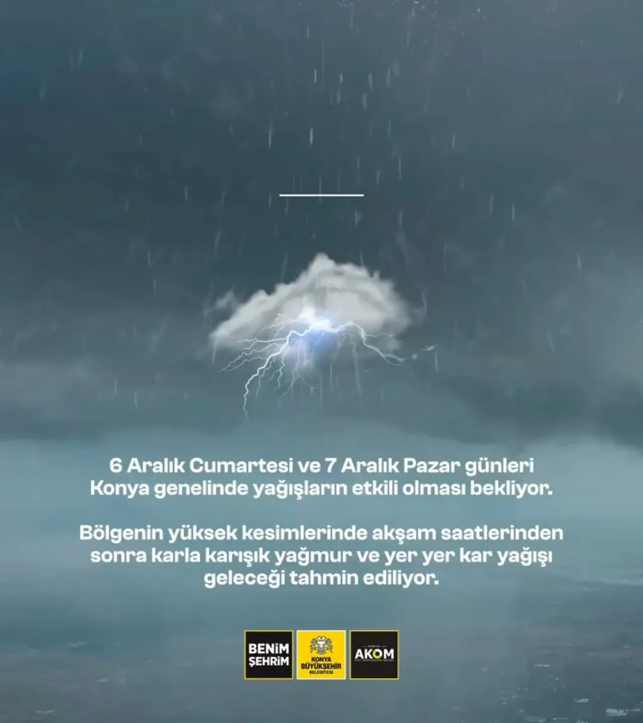 Konya'da Hafta Sonu Sağanak ve Kar Yağışı Bekleniyor Konya'da Hafta Sonu Sağanak ve Kar Yağışı Bekleniyor