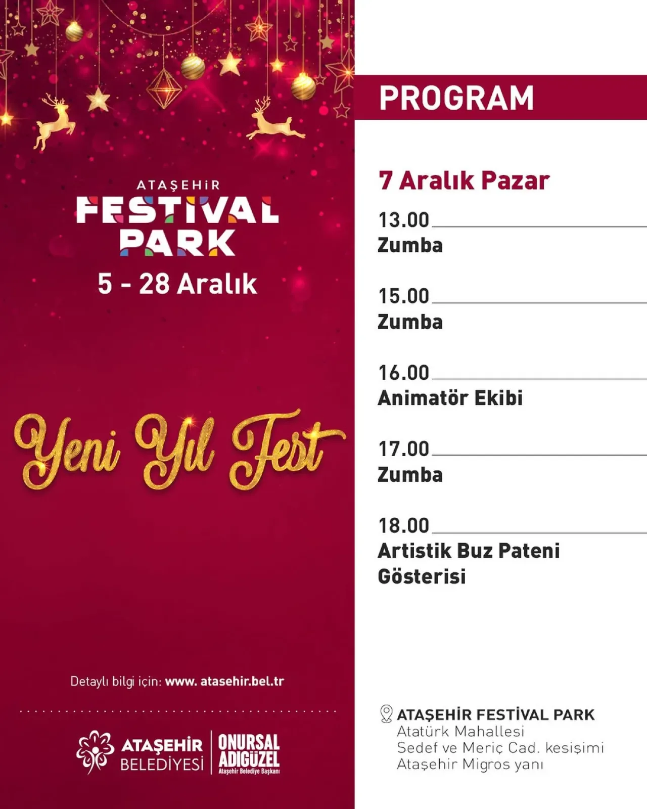 Ataşehir'de Yeni Yıl Coşkusu Festival Park'ta Devam Ediyor Ataşehir'de Yeni Yıl Coşkusu Festival Park'ta Devam Ediyor