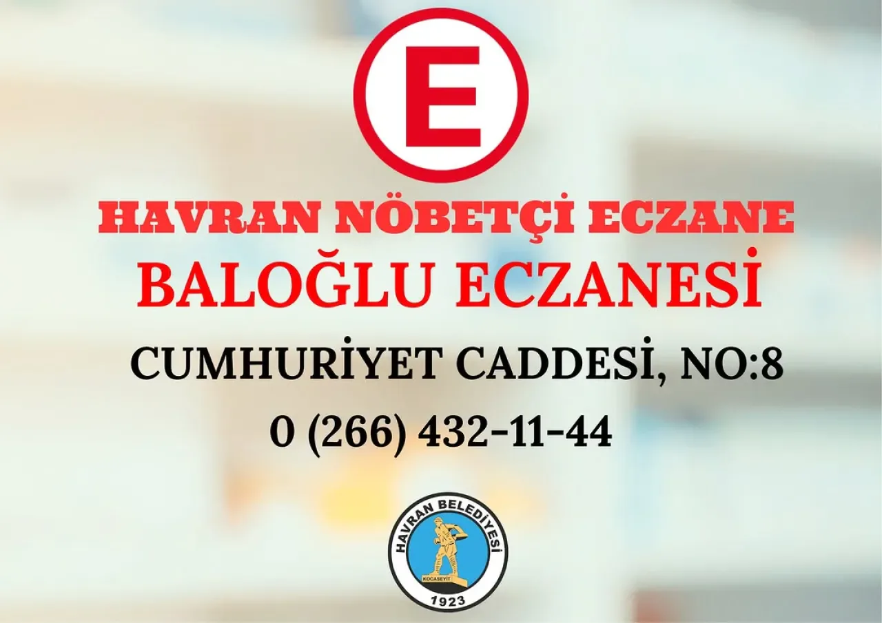 Havran'da Bugün Nöbetçi Eczane Baloğlu Eczanesi Havran'da Bugün Nöbetçi Eczane Baloğlu Eczanesi