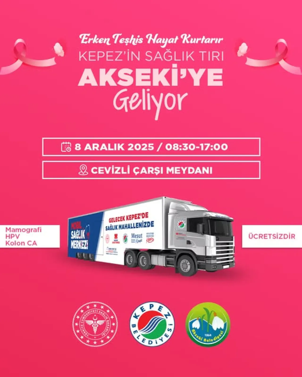 Kepez Belediyesi'nin Sağlık Tırı Akseki'de Vatandaşlarla Buluşuyor Kepez Belediyesi'nin Sağlık Tırı Akseki'de Vatandaşlarla Buluşuyor