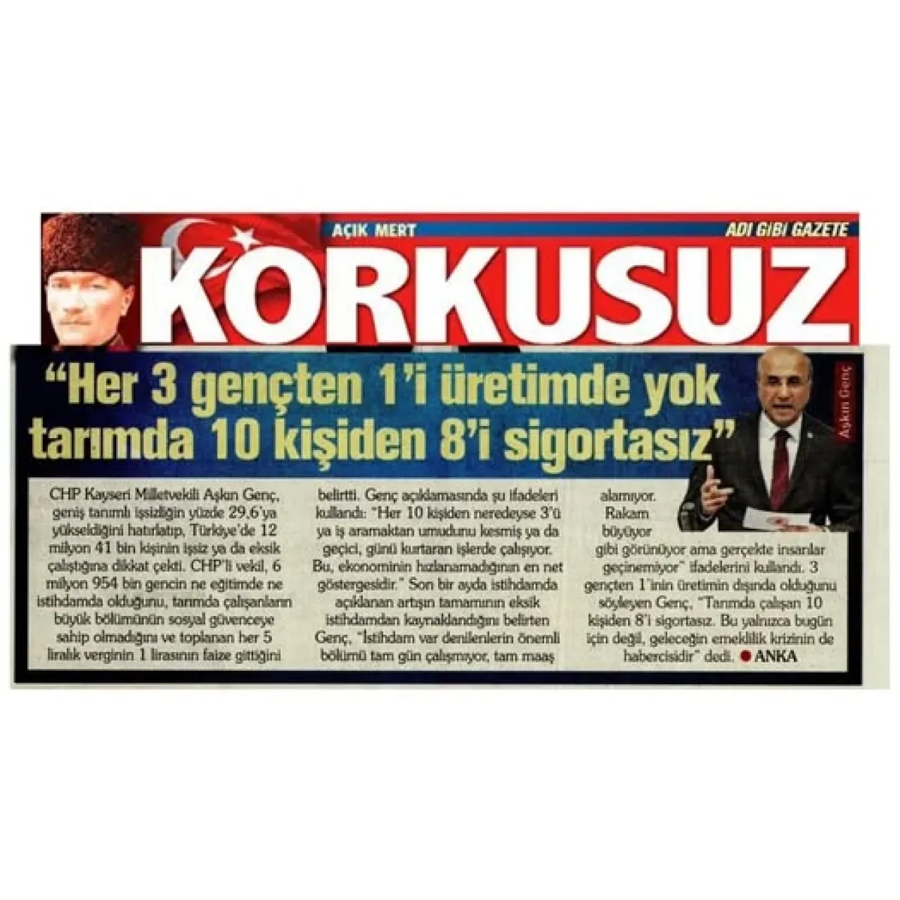 Tarım İşçilerinin Sigortasız Çalışma Sorunu: CHP'li Genç'ten Kritik Uyarı Tarım İşçilerinin Sigortasız Çalışma Sorunu: CHP'li Genç'ten Kritik Uyarı