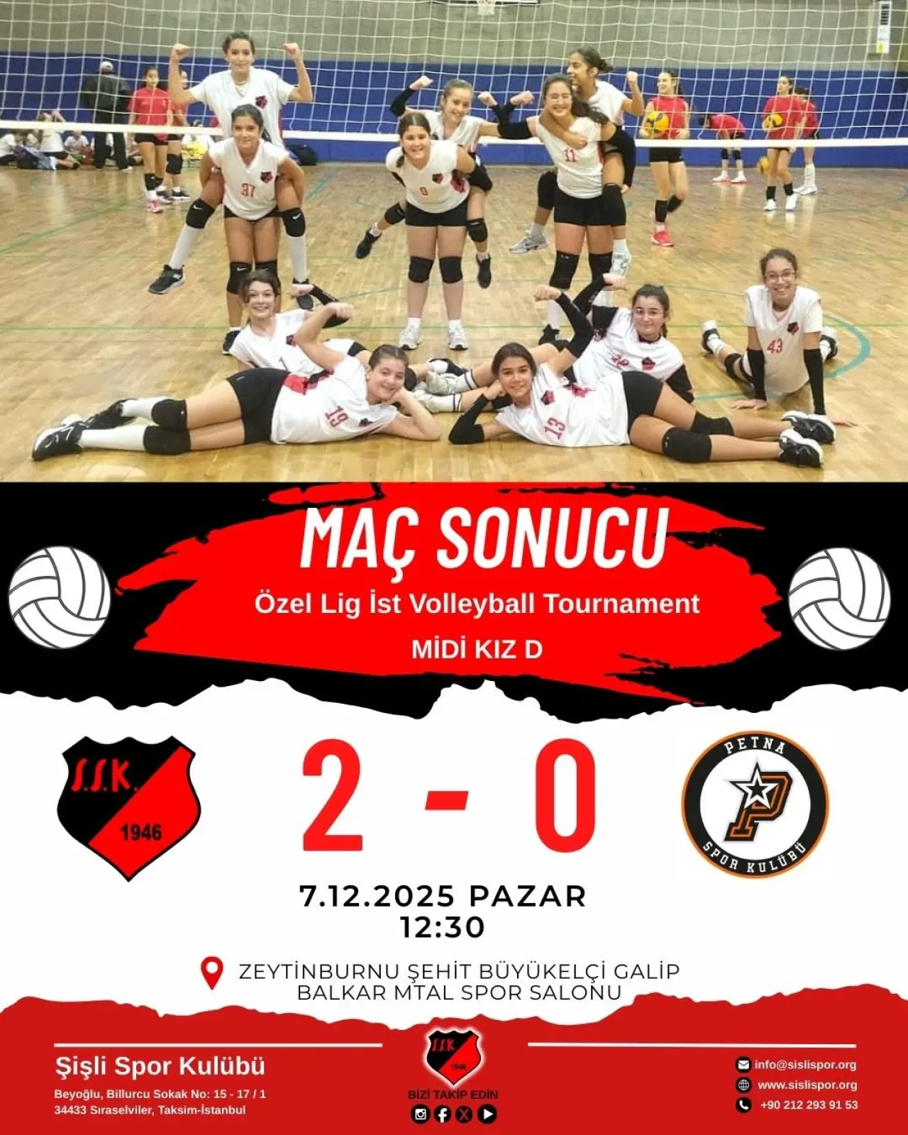 Şişli Spor Kulübü Midi Kız D Voleybol Takımı, Özel Turnuvada Galibiyetle Başladı Şişli Spor Kulübü Midi Kız D Voleybol Takımı, Özel Turnuvada Galibiyetle Başladı