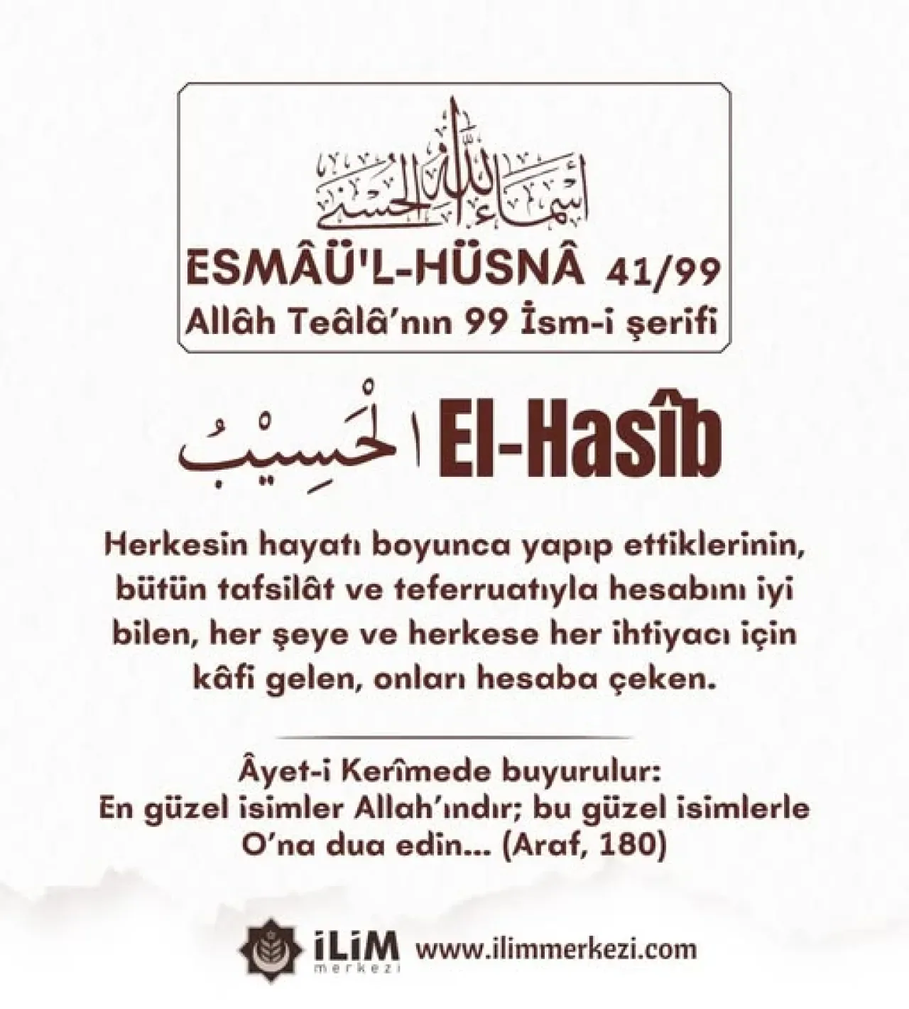 Başakşehir İlim Merkezi'nde Esmaül Hüsna Dersleri: El Hasîb İsmi Şerifi Ele Alındı Başakşehir İlim Merkezi'nde Esmaül Hüsna Dersleri: El Hasîb İsmi Şerifi Ele Alındı