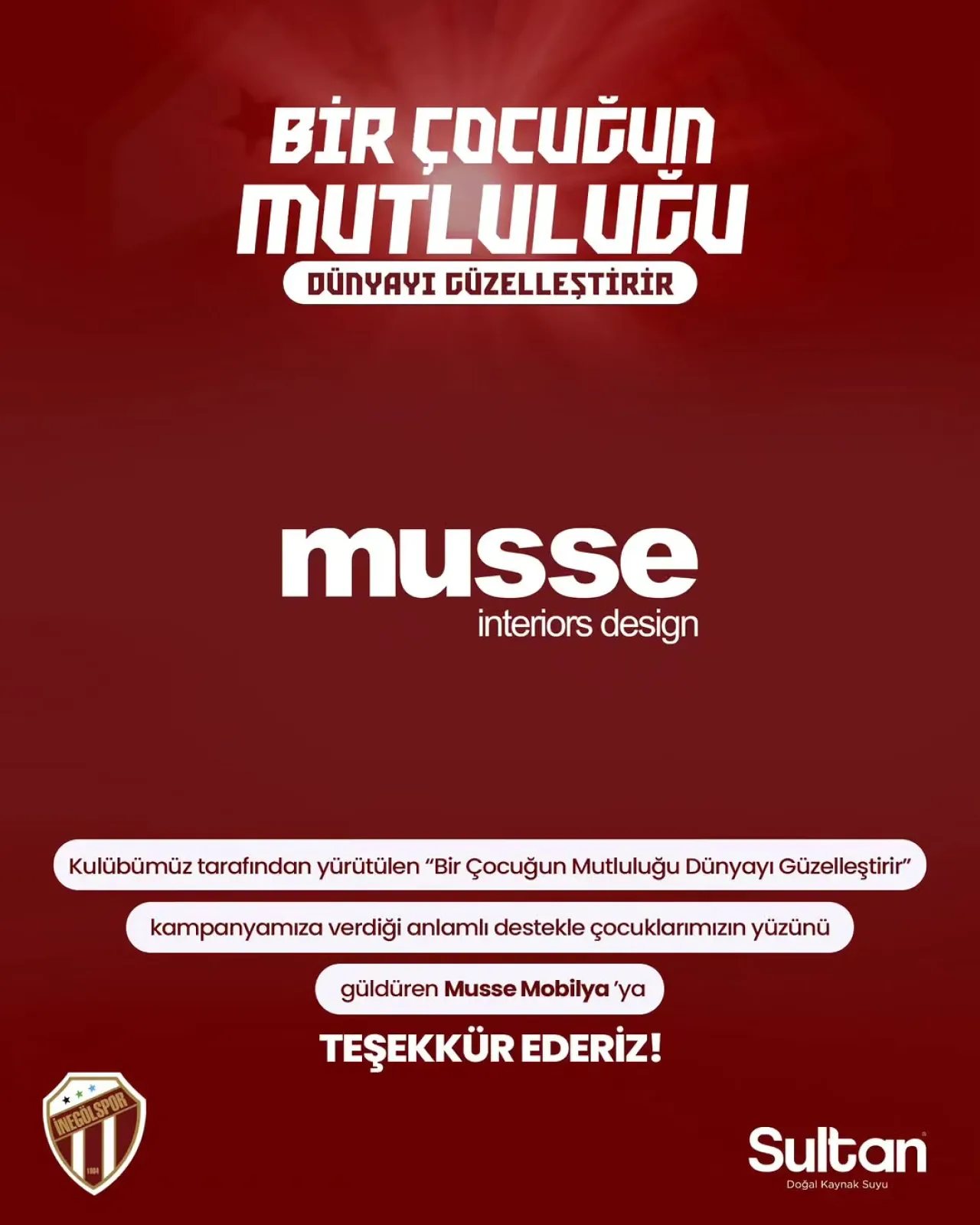 Musse Mobilya, İnegölspor'un Çocuk Mutluluğu Kampanyasına Destek Verdi Musse Mobilya, İnegölspor'un Çocuk Mutluluğu Kampanyasına Destek Verdi