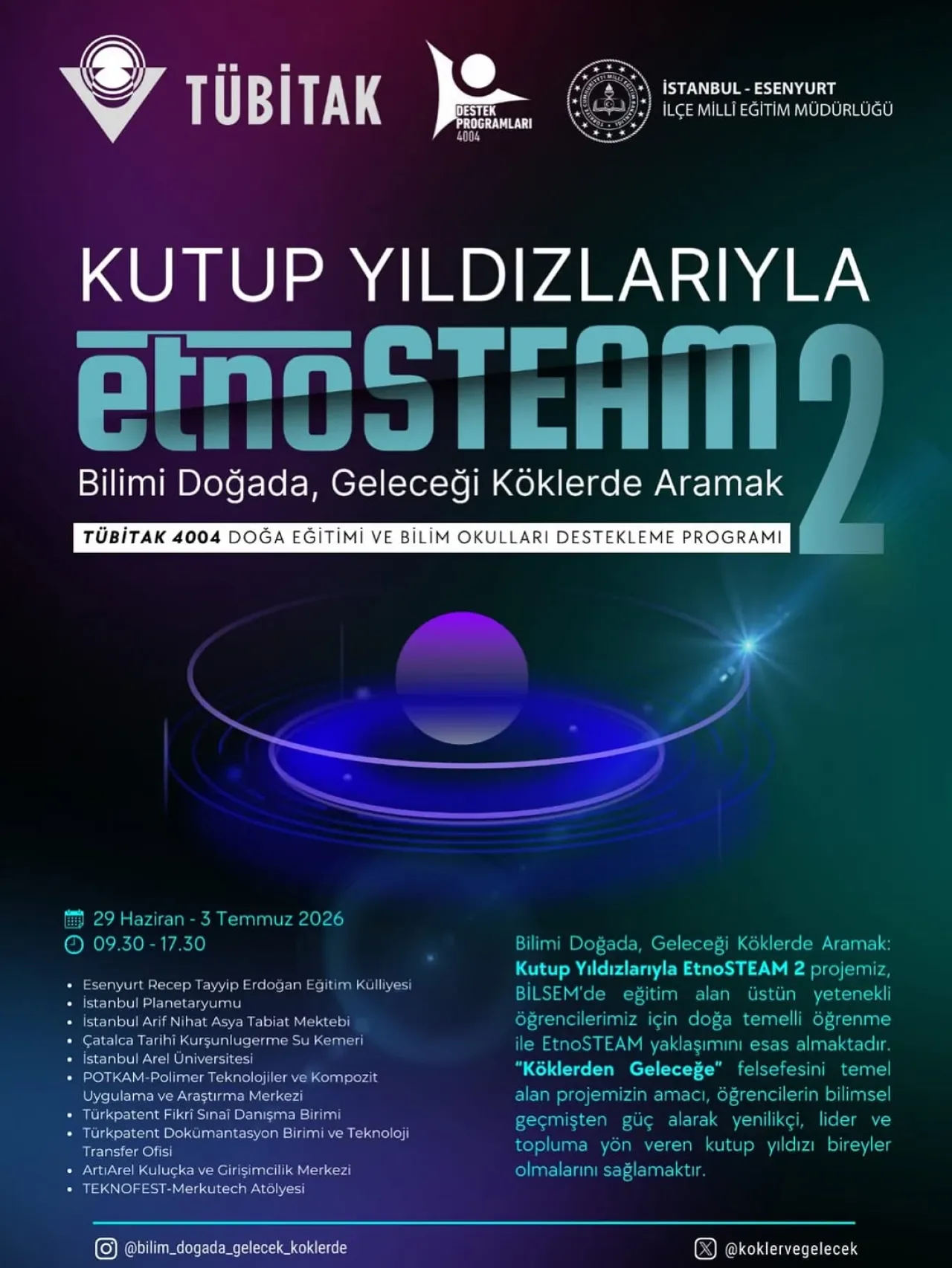 TÜBİTAK Destekli "Kutup Yıldızlarıyla EtnoSteam 2" Projesi Esenyurt'ta Başlıyor TÜBİTAK Destekli "Kutup Yıldızlarıyla EtnoSteam 2" Projesi Esenyurt'ta Başlıyor