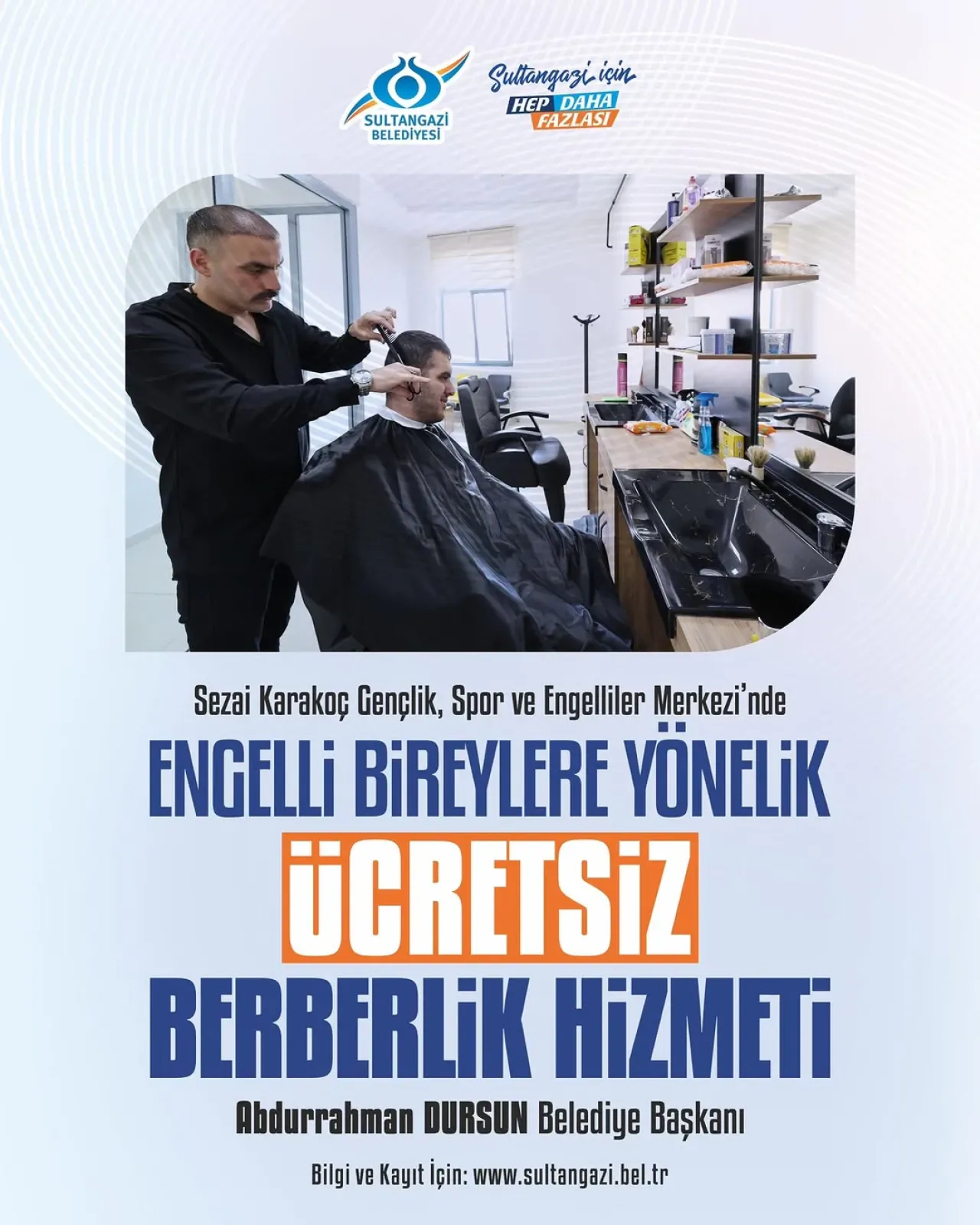 Sultangazi'de Engelli Vatandaşlar İçin Ücretsiz Berberlik Hizmeti Başlıyor Sultangazi'de Engelli Vatandaşlar İçin Ücretsiz Berberlik Hizmeti Başlıyor