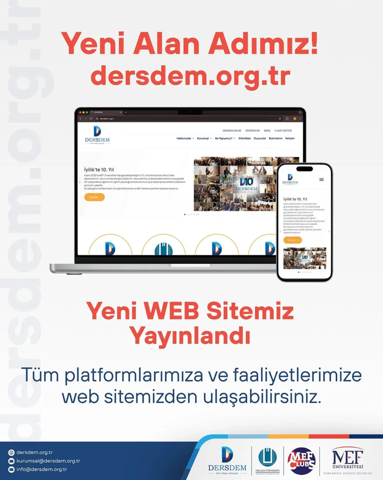 MEF Okulda Üniversite Kulübü, DERSDEM Birebir Ders Çalıştırma Projesi İçin Yeni Web Sitesini Yayına Aldı MEF Okulda Üniversite Kulübü, DERSDEM Birebir Ders Çalıştırma Projesi İçin Yeni Web Sitesini Yayına Aldı
