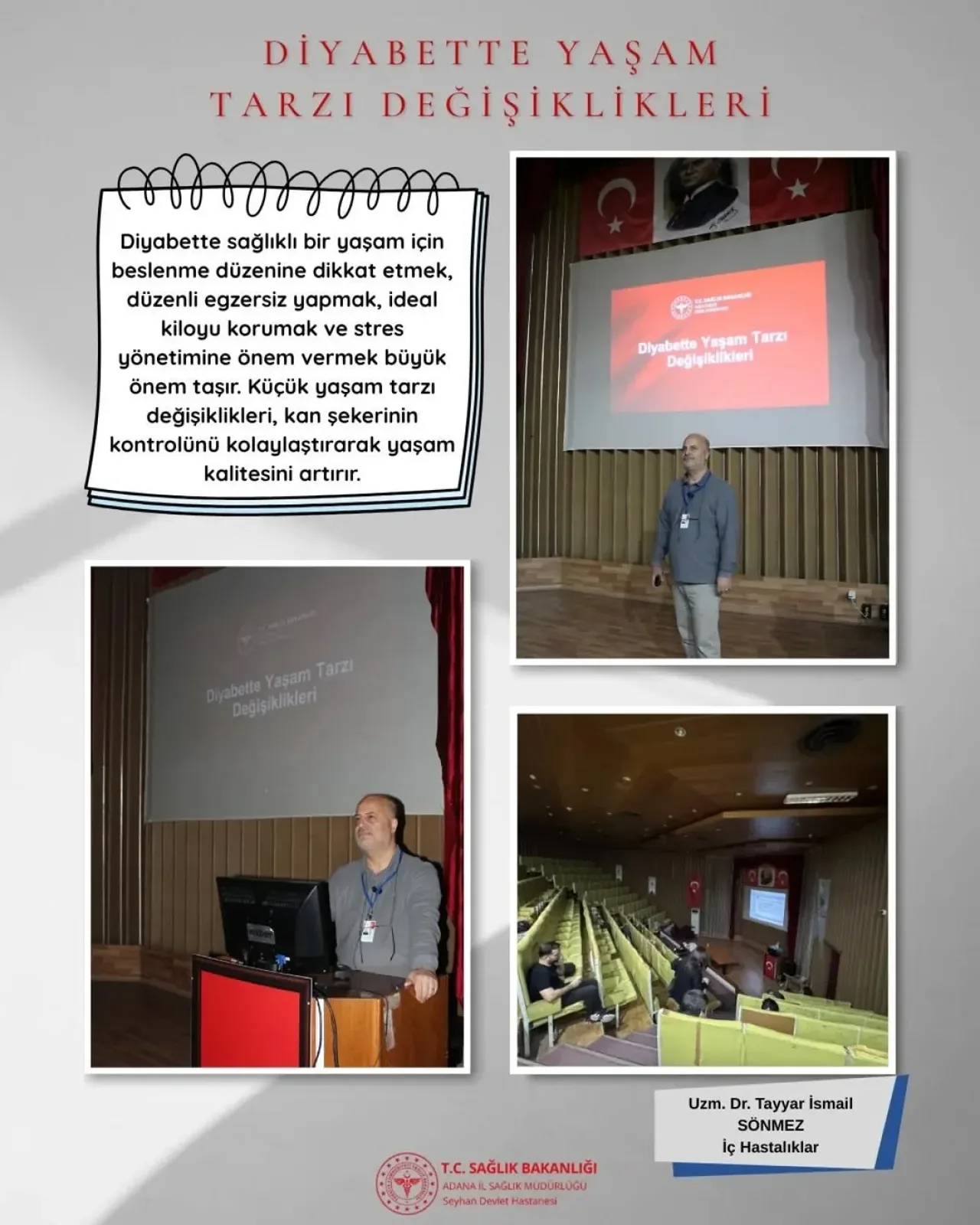 Diyabetle Sağlıklı Yaşamın Sırları Seyhan Devlet Hastanesi'nde Anlatıldı Diyabetle Sağlıklı Yaşamın Sırları Seyhan Devlet Hastanesi'nde Anlatıldı