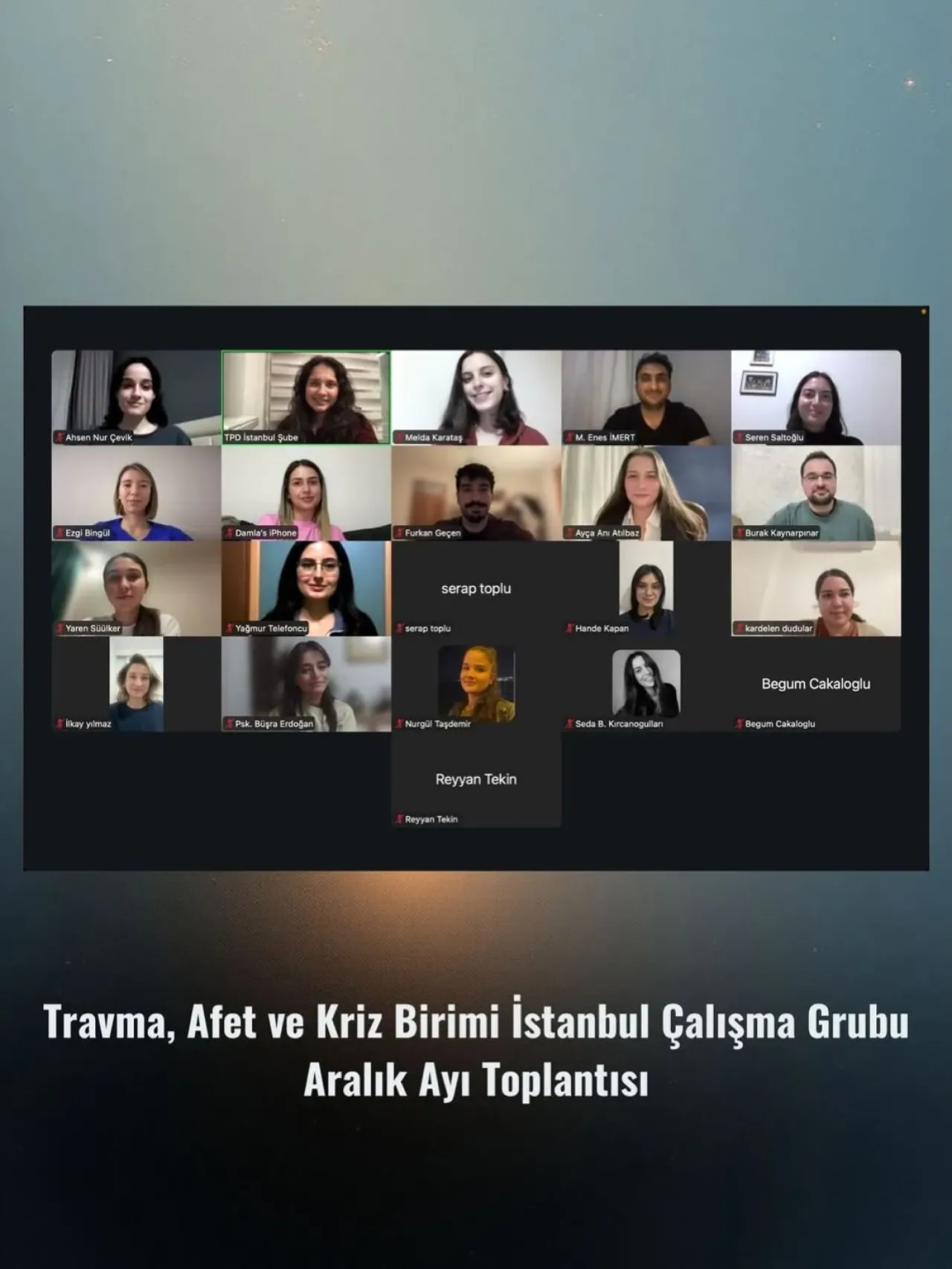 Travma ve Afet Çalışmalarında Dayanışma: İstanbul'daki Psikologlar Yeni Dönem Planlarını Paylaştı Travma ve Afet Çalışmalarında Dayanışma: İstanbul'daki Psikologlar Yeni Dönem Planlarını Paylaştı