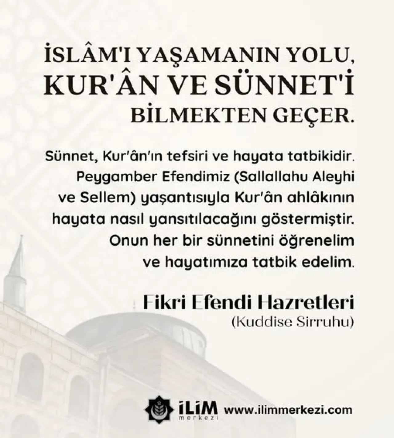 Başakşehir İlim Merkezi'nden Sünnetin Önemine Dair Açıklamalar Başakşehir İlim Merkezi'nden Sünnetin Önemine Dair Açıklamalar
