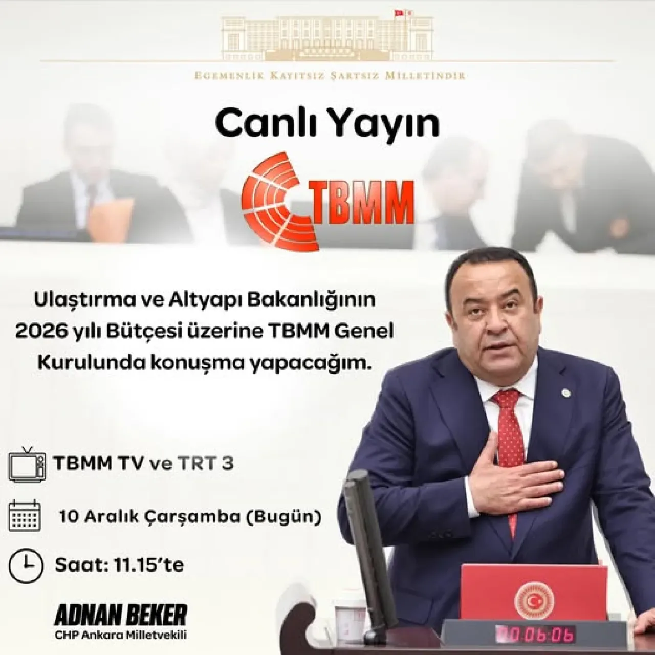 İYİ Partili Adnan Beker'den TBMM'de Ulaştırma Bakanlığı Bütçe Konuşması İYİ Partili Adnan Beker'den TBMM'de Ulaştırma Bakanlığı Bütçe Konuşması