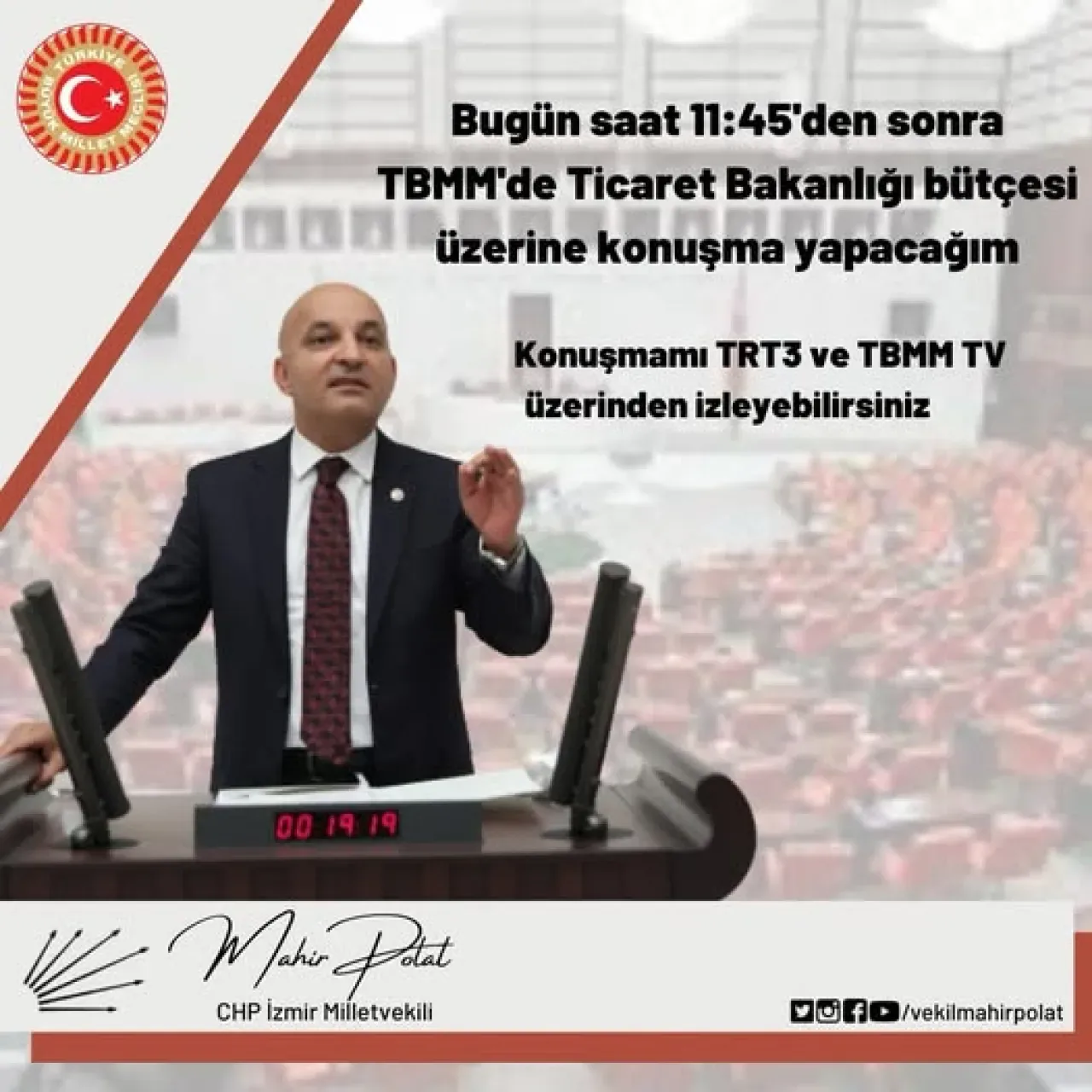 CHP'li Polat, Ticaret Bakanlığı Bütçesini Meclis'te Ele Alacak CHP'li Polat, Ticaret Bakanlığı Bütçesini Meclis'te Ele Alacak