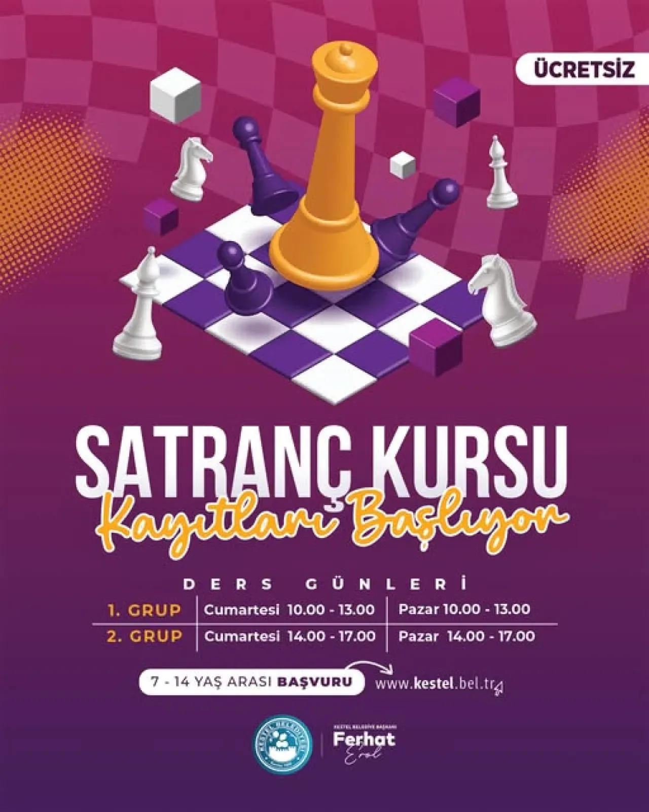 Kestel'de Çocuklar İçin Ücretsiz Satranç Kursu Kayıtları Başladı Kestel'de Çocuklar İçin Ücretsiz Satranç Kursu Kayıtları Başladı