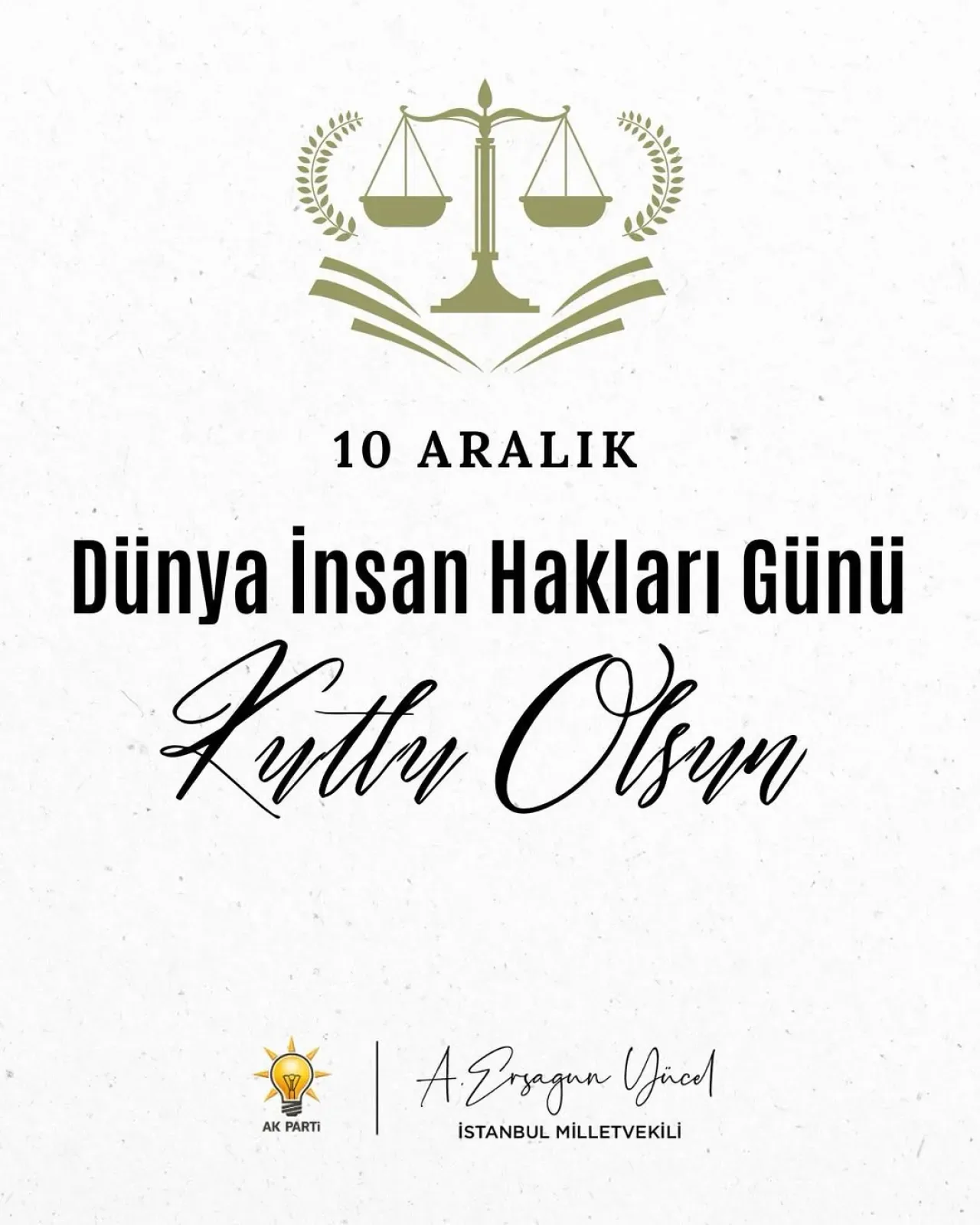 İYİ Partili Yücel'den 10 Aralık Dünya İnsan Hakları Günü Mesajı İYİ Partili Yücel'den 10 Aralık Dünya İnsan Hakları Günü Mesajı