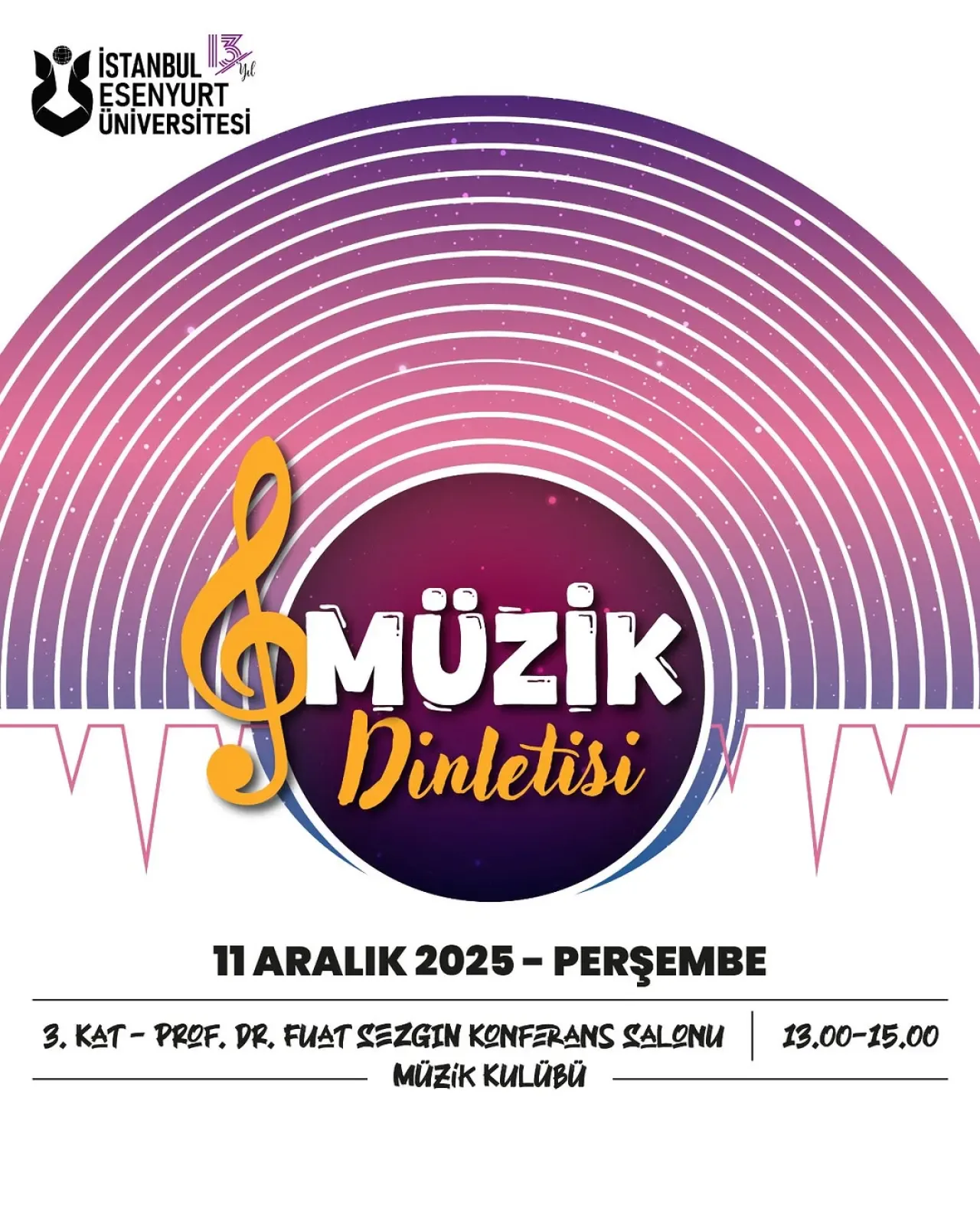 İESÜ Müzik Kulübü, 11 Aralık'ta Müzik Dinletisi Düzenliyor İESÜ Müzik Kulübü, 11 Aralık'ta Müzik Dinletisi Düzenliyor
