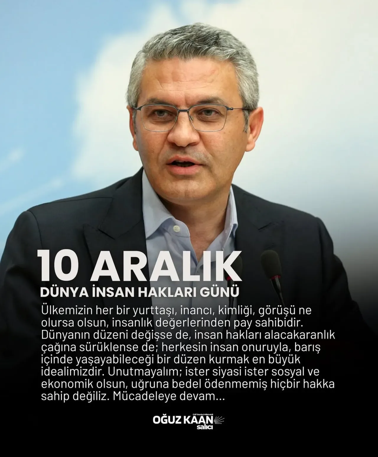 Dünya İnsan Hakları Günü'nde CHP'li Salıcı'dan Mesaj Dünya İnsan Hakları Günü'nde CHP'li Salıcı'dan Mesaj