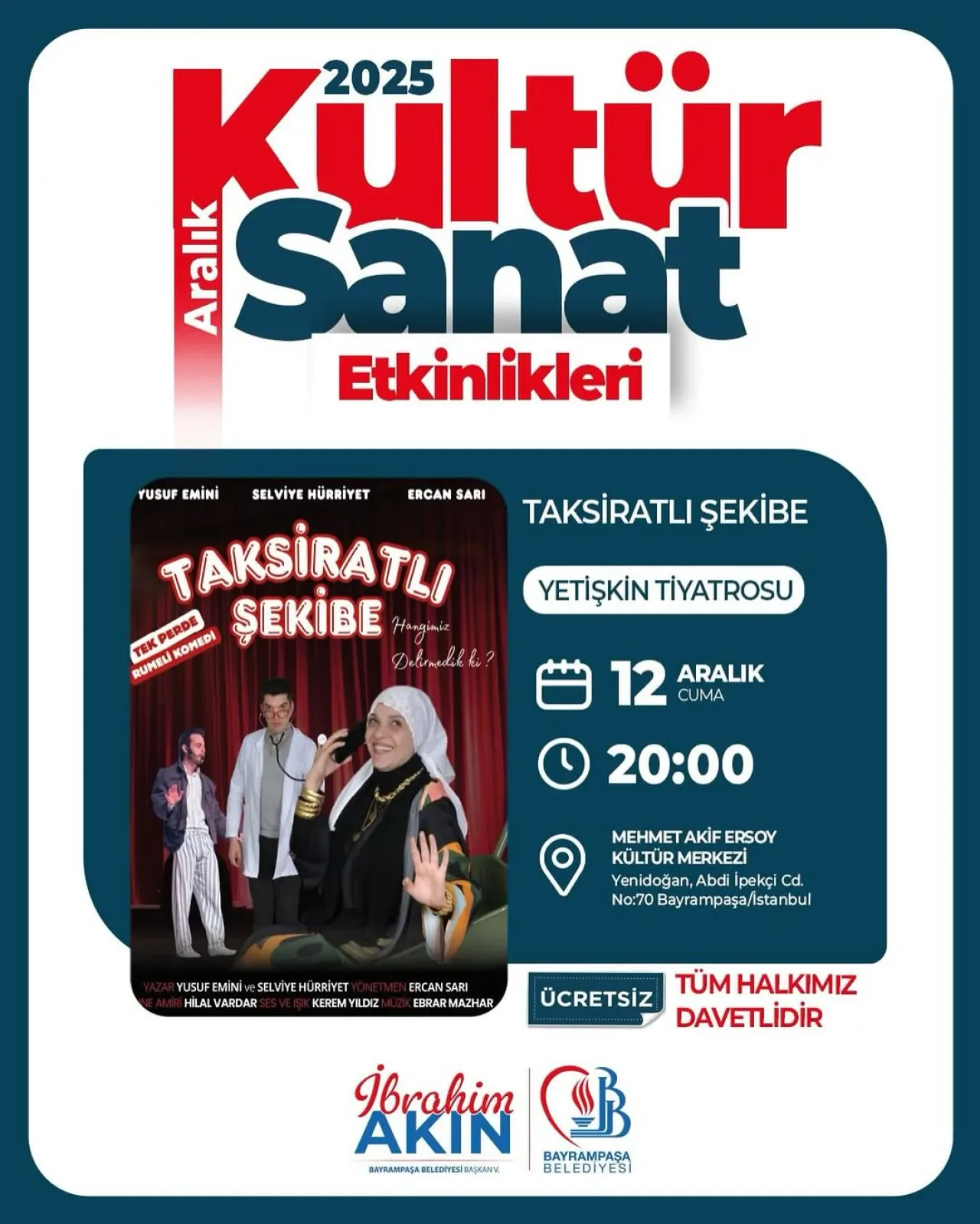 Bayrampaşa'da Komedi Rüzgarları: Taksiratlı Şekibe Sahneleniyor Bayrampaşa'da Komedi Rüzgarları: Taksiratlı Şekibe Sahneleniyor
