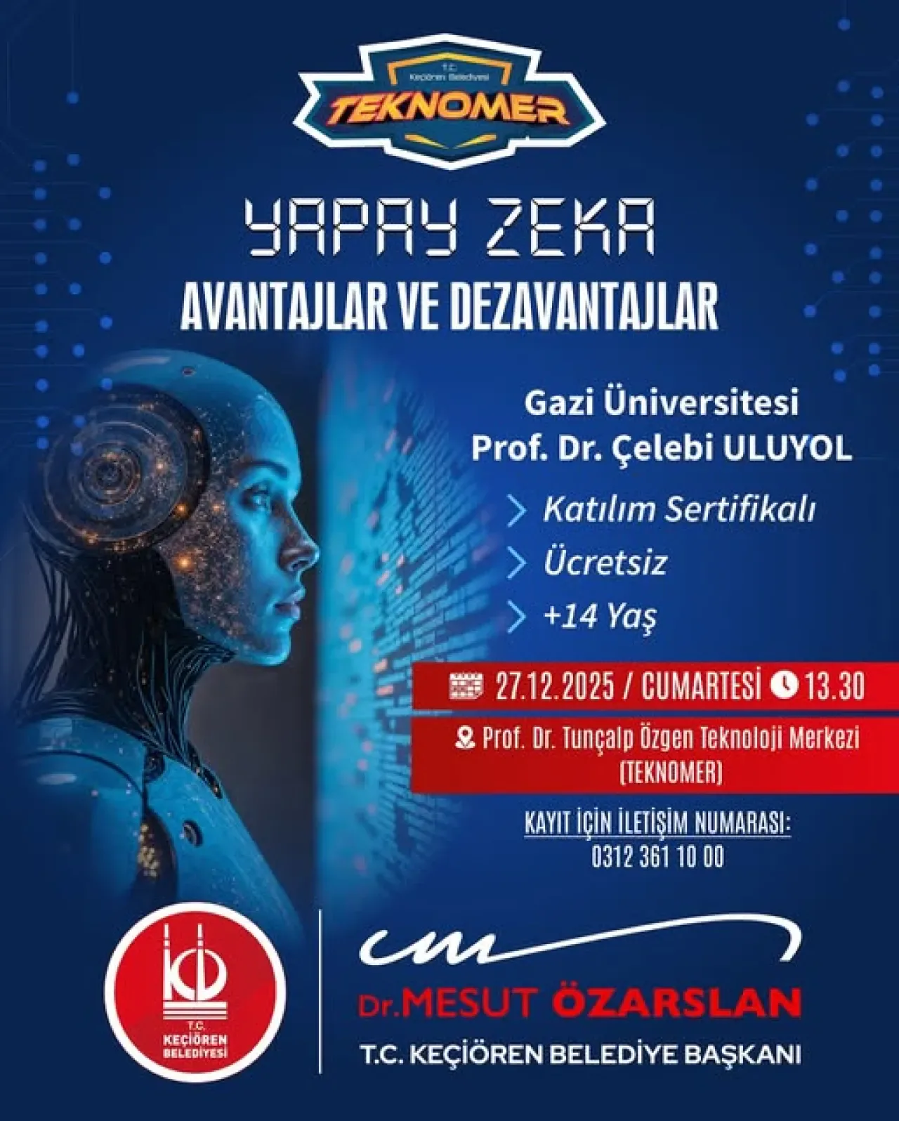 Keçiören'de Yapay Zeka Eğitimi: Teknomer'de Ücretsiz Seminer Keçiören'de Yapay Zeka Eğitimi: Teknomer'de Ücretsiz Seminer