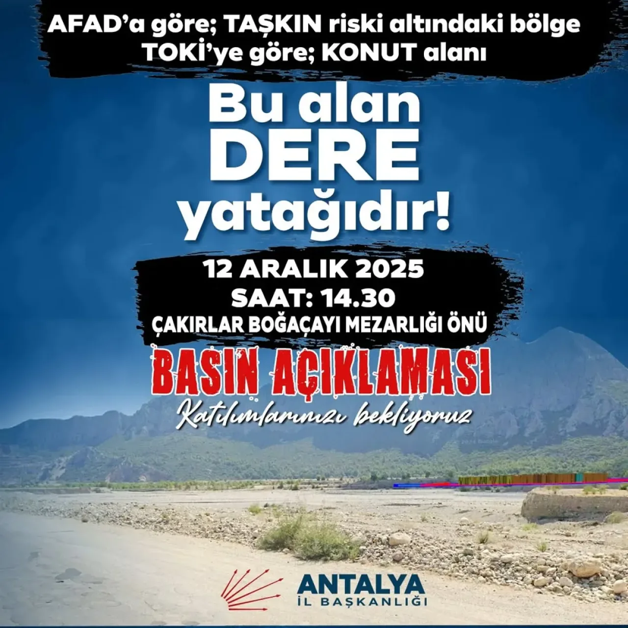 CHP Antalya İl Başkanı Nail Kamacı, Boğaçayı TOKİ Projesi İçin Basın Açıklaması Yapacak CHP Antalya İl Başkanı Nail Kamacı, Boğaçayı TOKİ Projesi İçin Basın Açıklaması Yapacak