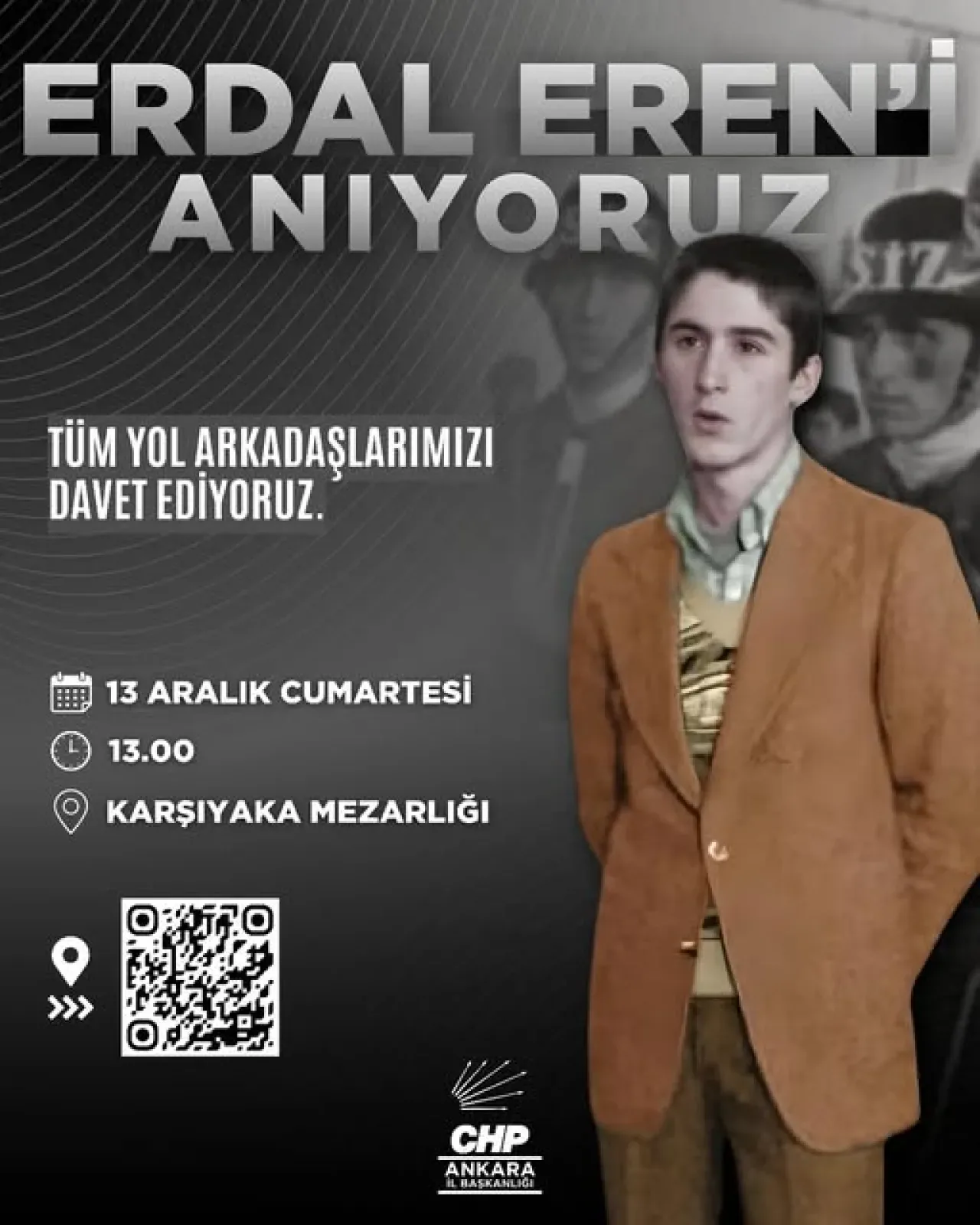 CHP Altındağ'dan Erdal Eren Anma Töreni Daveti CHP Altındağ'dan Erdal Eren Anma Töreni Daveti