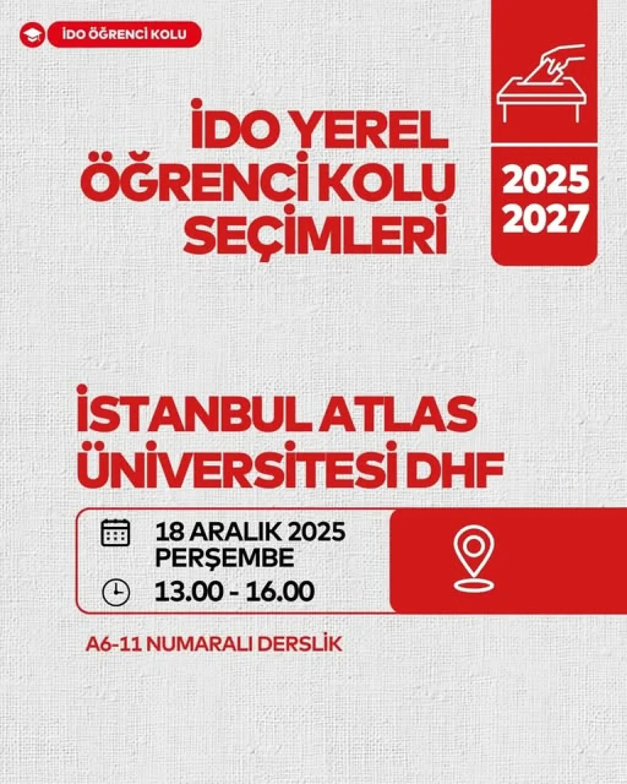 İstanbul Diş Hekimleri Odası Öğrenci Kolu Seçimleri Atlas Üniversitesi'nde Yapılacak İstanbul Diş Hekimleri Odası Öğrenci Kolu Seçimleri Atlas Üniversitesi'nde Yapılacak