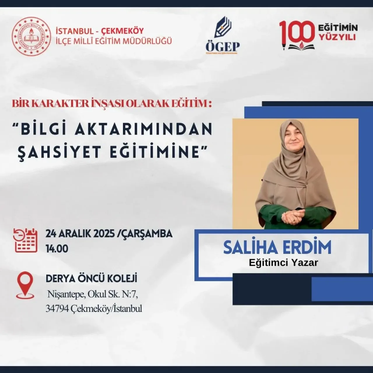 Çekmeköy'de Eğitimde Yeni Dönem: Karakter ve Şahsiyet Eğitimi Semineri Çekmeköy'de Eğitimde Yeni Dönem: Karakter ve Şahsiyet Eğitimi Semineri