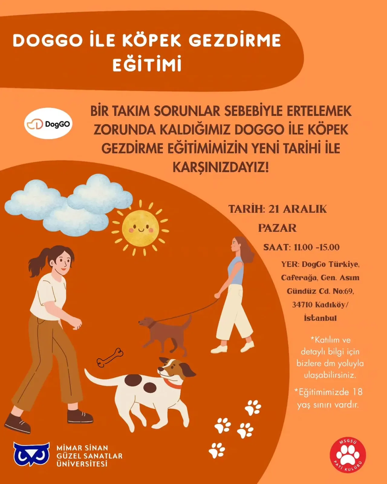 Marmara Üniversitesi'nde Köpek Gezdirme Eğitimi Yeni Tarihi Açıklandı Marmara Üniversitesi'nde Köpek Gezdirme Eğitimi Yeni Tarihi Açıklandı