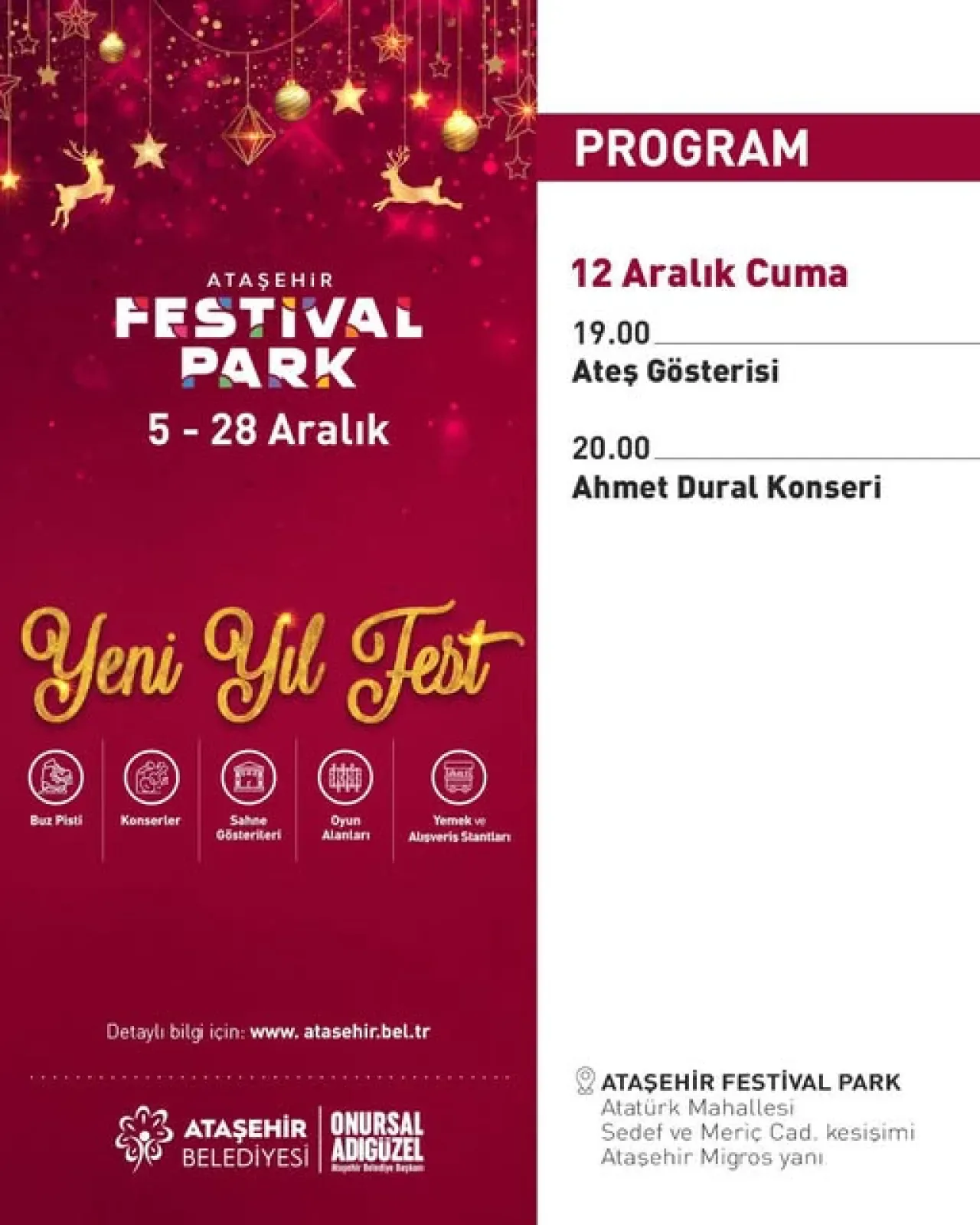Ataşehir Festival Park'ta Yeni Yıl Coşkusu: Ücretsiz Konser ve Etkinlikler Ataşehir Festival Park'ta Yeni Yıl Coşkusu: Ücretsiz Konser ve Etkinlikler