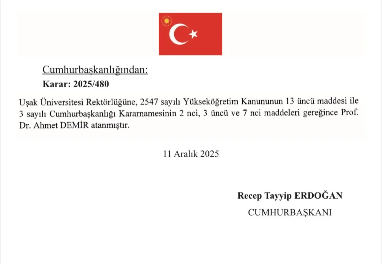 Prof. Dr. Ahmet Demir, Uşak Üniversitesi Rektörlüğüne Atandı Prof. Dr. Ahmet Demir, Uşak Üniversitesi Rektörlüğüne Atandı