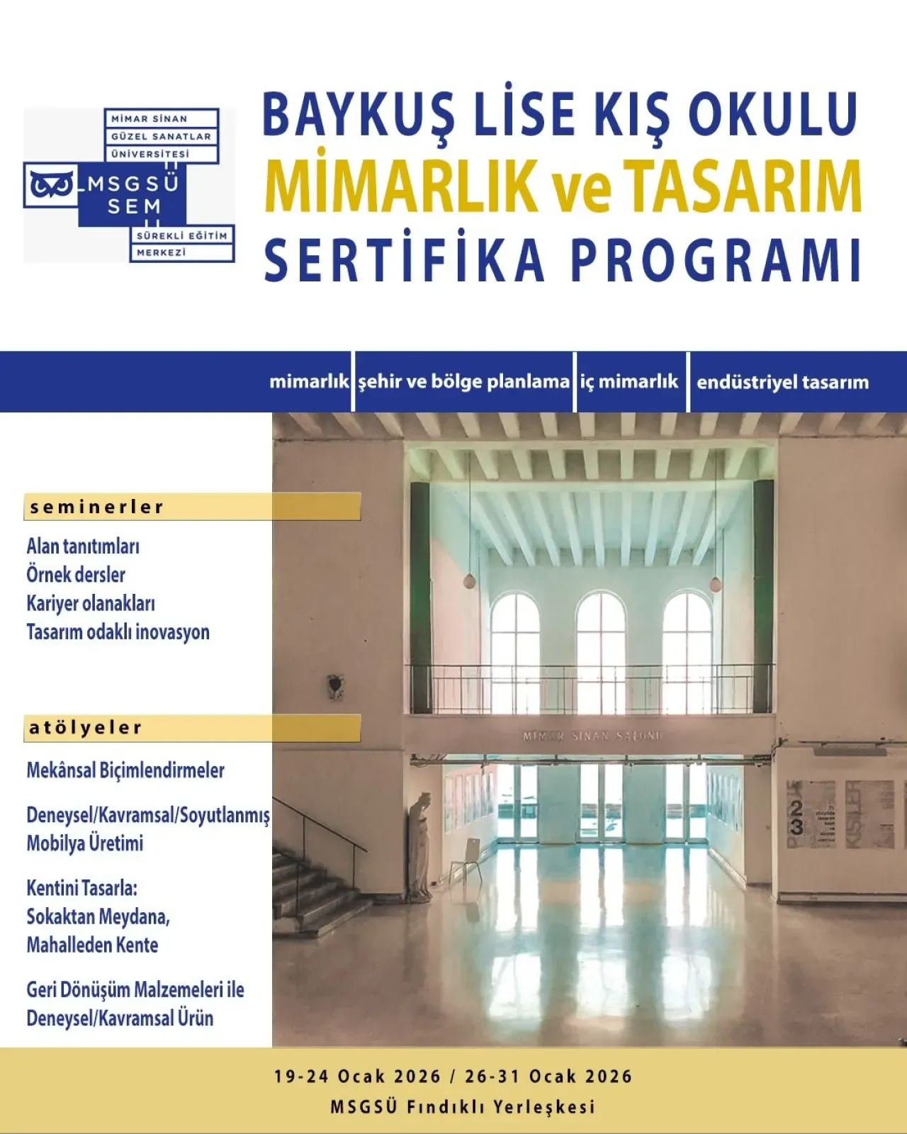 MSGSÜ'den Liselilere Özel Mimarlık ve Tasarım Sertifika Programı MSGSÜ'den Liselilere Özel Mimarlık ve Tasarım Sertifika Programı