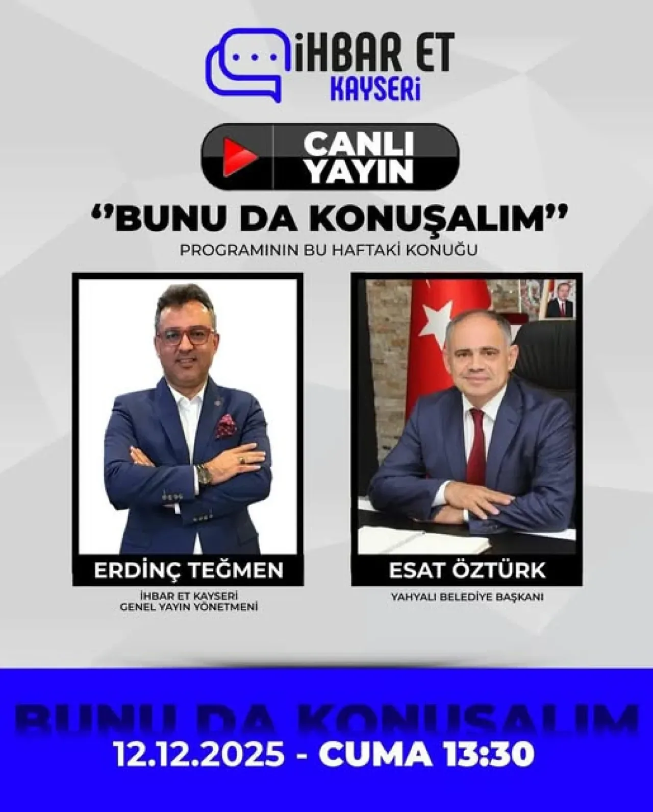 Yahyalı Belediye Başkanı Esat Öztürk Bugün Canlı Yayında Yahyalı Belediye Başkanı Esat Öztürk Bugün Canlı Yayında