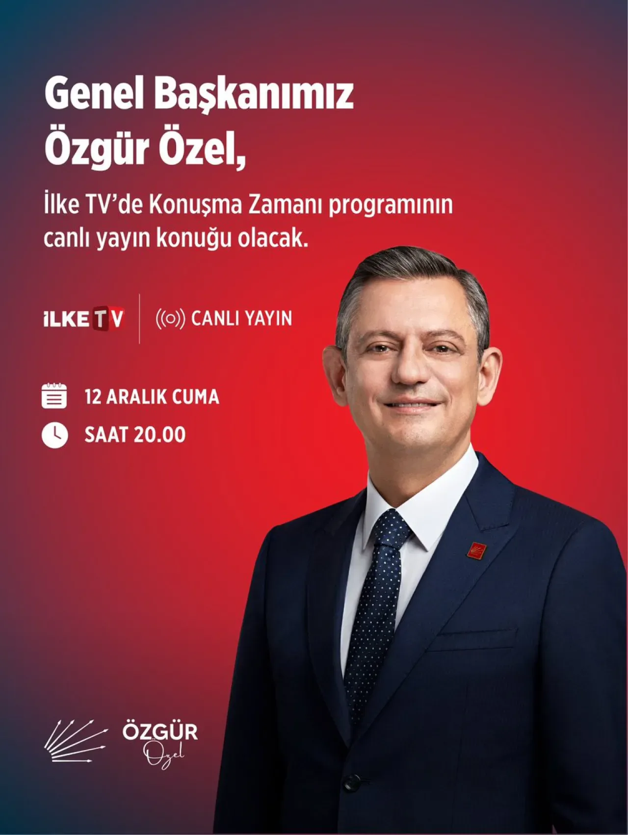 CHP Genel Başkanı Özgür Özel, İlke TV'de Canlı Yayında CHP Genel Başkanı Özgür Özel, İlke TV'de Canlı Yayında