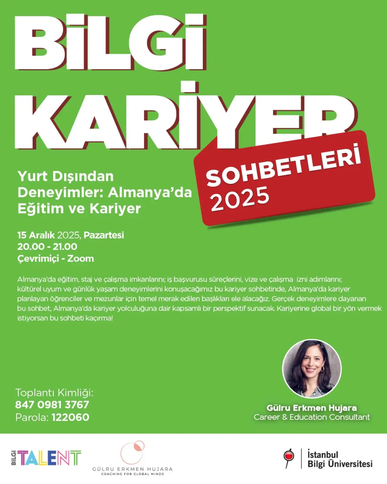 Almanya'da Kariyer Planı: Eğitim ve İş Olanakları Online Sohbetle Ele Alınacak Almanya'da Kariyer Planı: Eğitim ve İş Olanakları Online Sohbetle Ele Alınacak