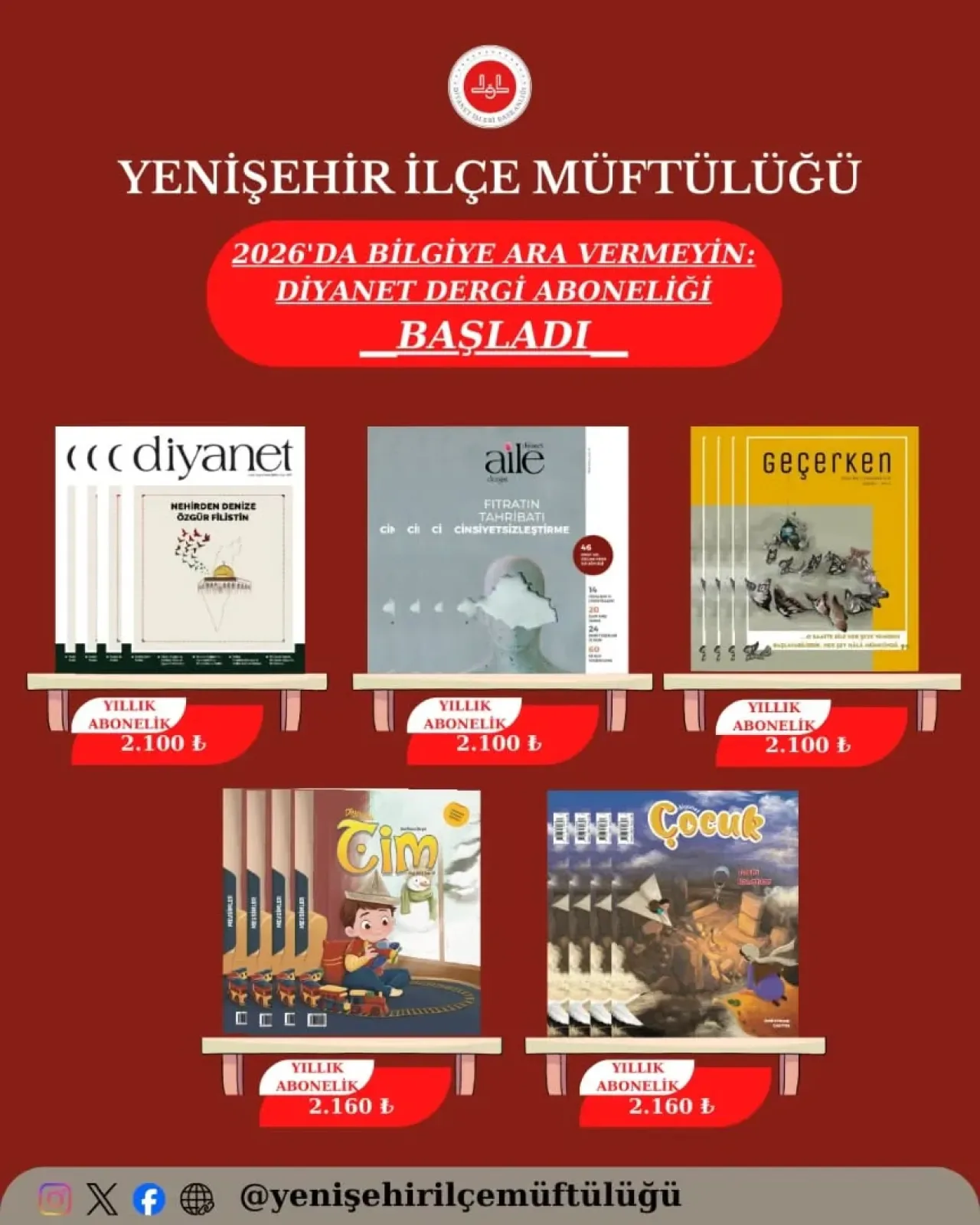 Bursa Yenişehir'de 2026 Yılı Diyanet Dergi Abonelikleri Başladı Bursa Yenişehir'de 2026 Yılı Diyanet Dergi Abonelikleri Başladı
