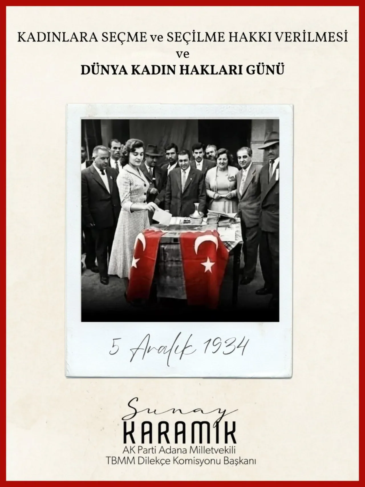 Türk Kadınına Seçme ve Seçilme Hakkının 91. Yılı Kutlandı Türk Kadınına Seçme ve Seçilme Hakkının 91. Yılı Kutlandı