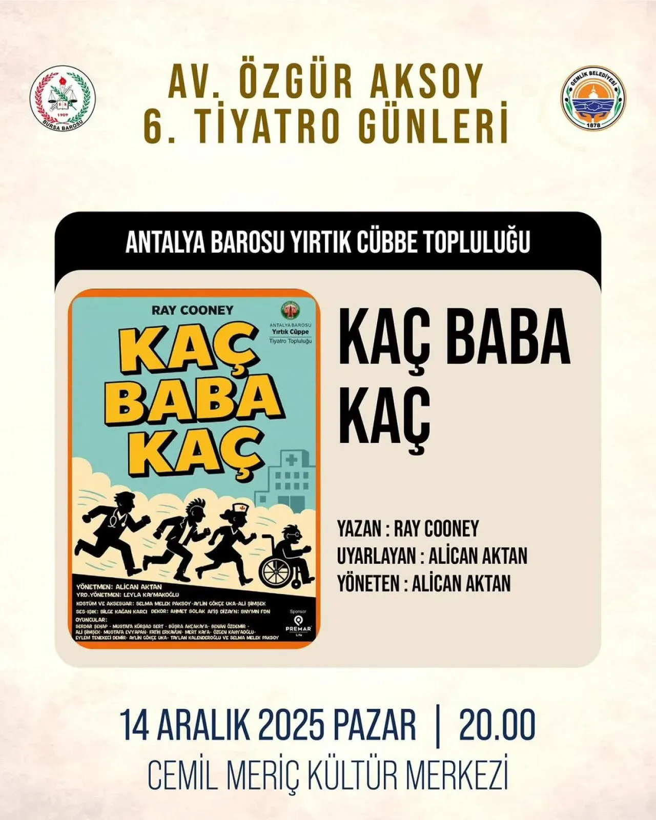 Gemlik'te Ücretsiz "Kaç Baba Kaç" Tiyatro Gösterisi Gemlik'te Ücretsiz "Kaç Baba Kaç" Tiyatro Gösterisi