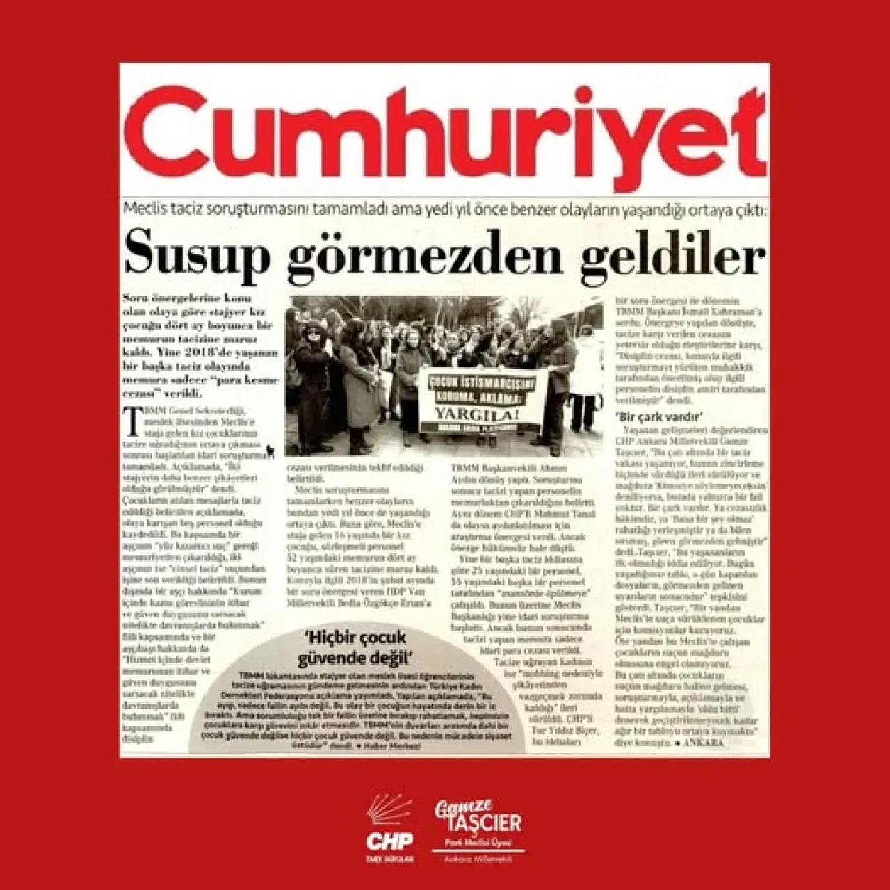 CHP'li Gamze Taşçıer'den Meclis'te Çalışan Çocuklarla İlgili Çarpıcı Tespit CHP'li Gamze Taşçıer'den Meclis'te Çalışan Çocuklarla İlgili Çarpıcı Tespit