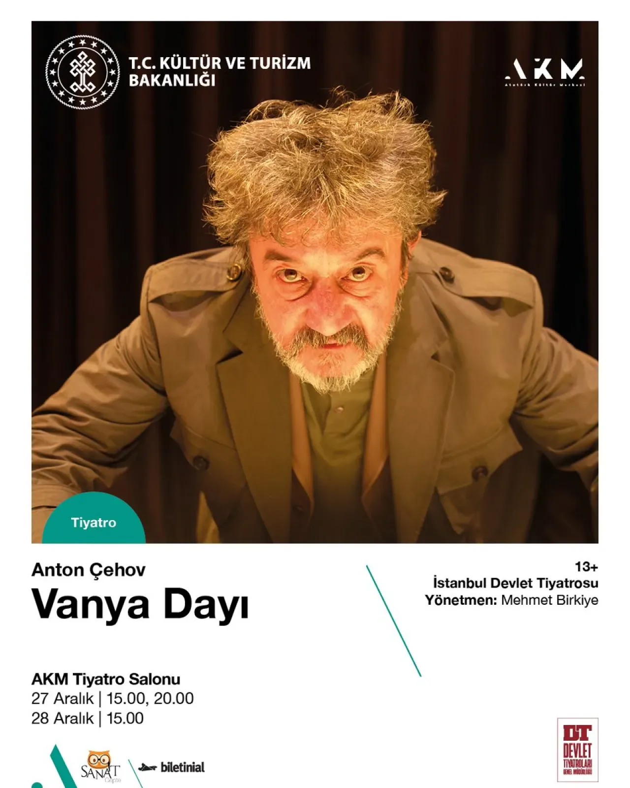 Anton Çehov'un Vanya Dayı Oyunu AKM'de Sahnelenecek Anton Çehov'un Vanya Dayı Oyunu AKM'de Sahnelenecek