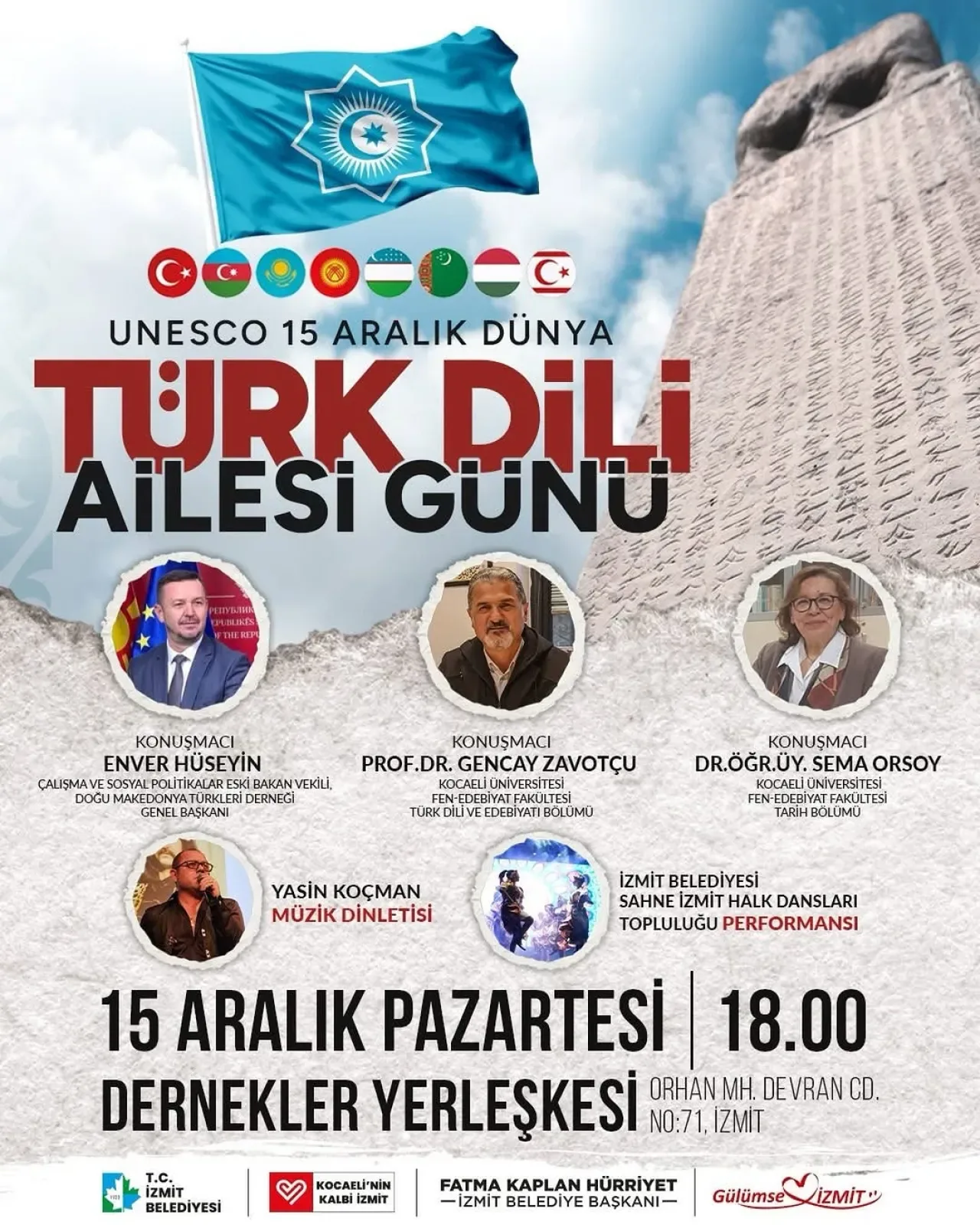 İzmit'te Dünya Türk Dili Alesi Günü Kutlaması İzmit'te Dünya Türk Dili Alesi Günü Kutlaması