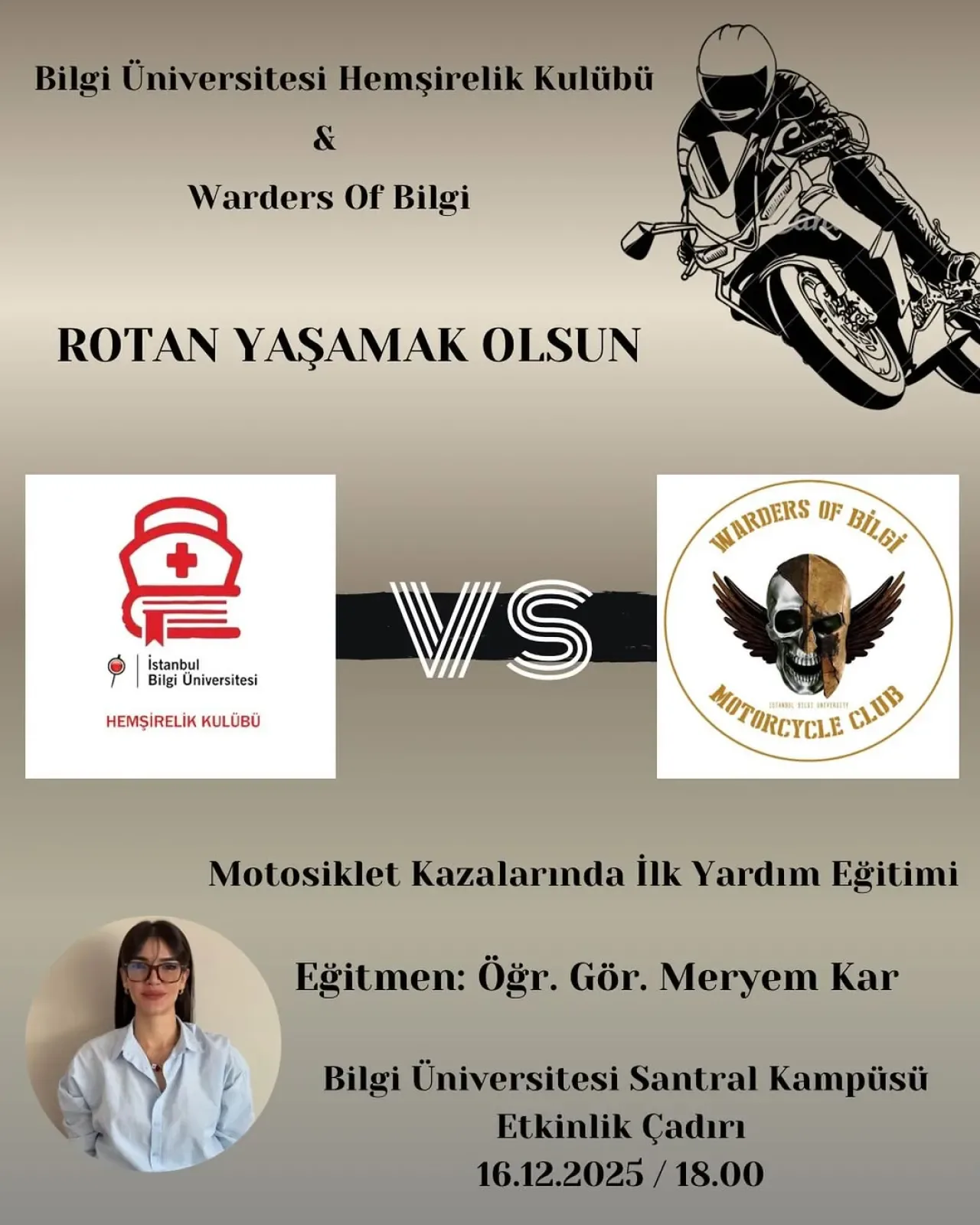 Bilgi Üniversitesi'nde Motosiklet Kazalarında İlk Yardım Eğitimi Düzenlenecek Bilgi Üniversitesi'nde Motosiklet Kazalarında İlk Yardım Eğitimi Düzenlenecek