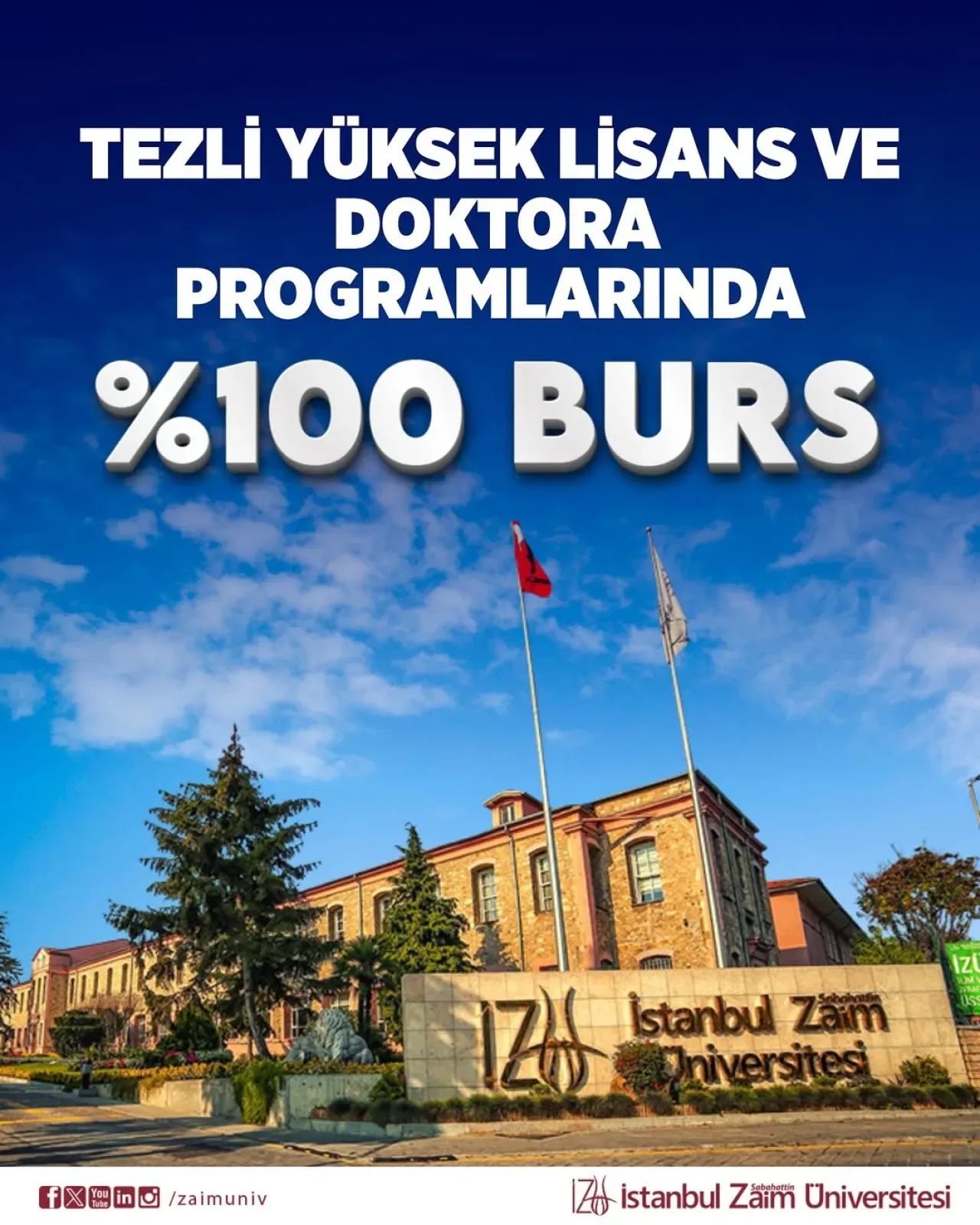 İZÜ'de Lisansüstü Eğitim İçin 100 Tam Burs Fırsatı İZÜ'de Lisansüstü Eğitim İçin 100 Tam Burs Fırsatı