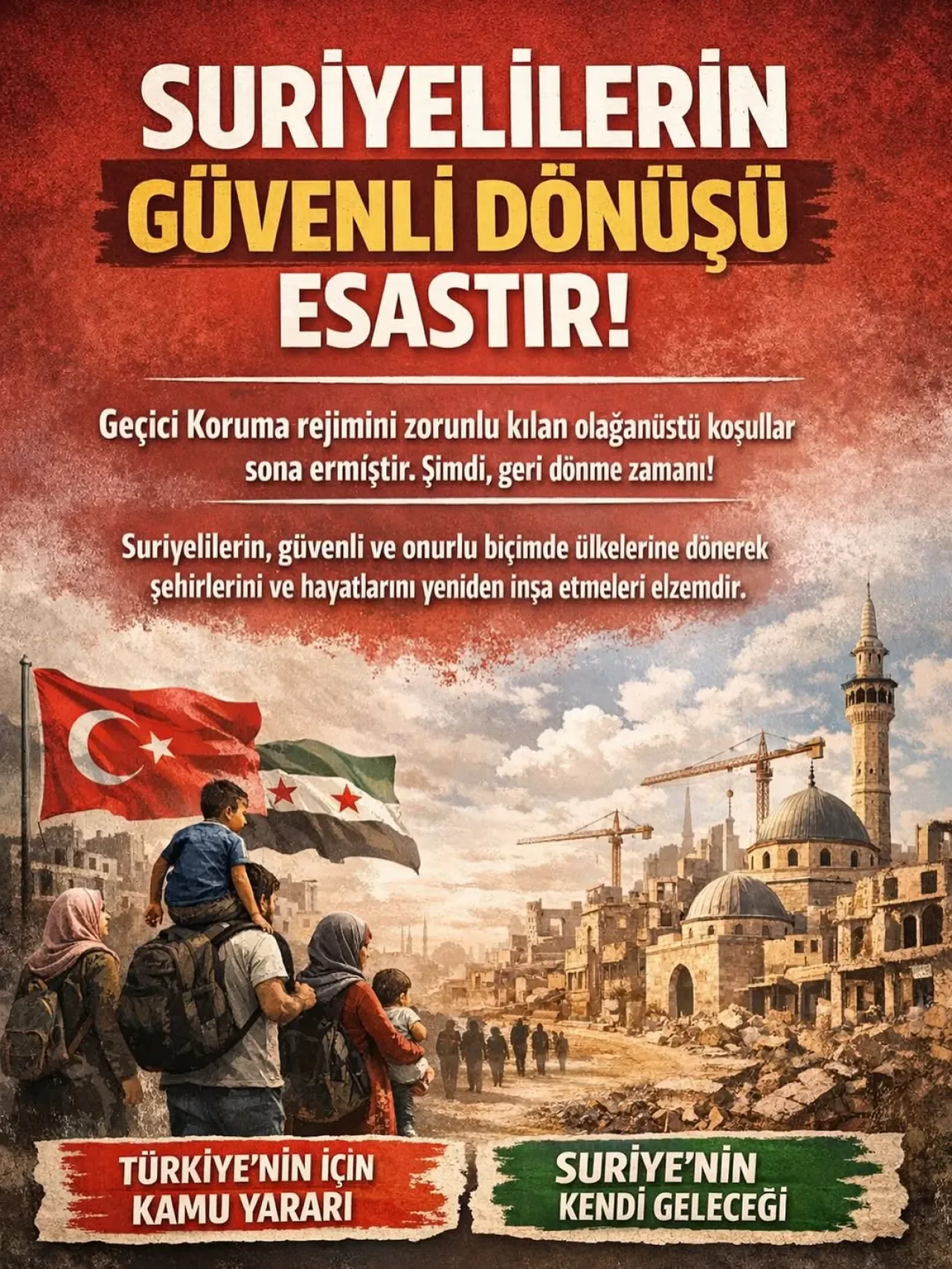 Türkiye'deki Suriyelilerin Güvenli ve Onurlu Geri Dönüşü İçen Çağrı Türkiye'deki Suriyelilerin Güvenli ve Onurlu Geri Dönüşü İçen Çağrı