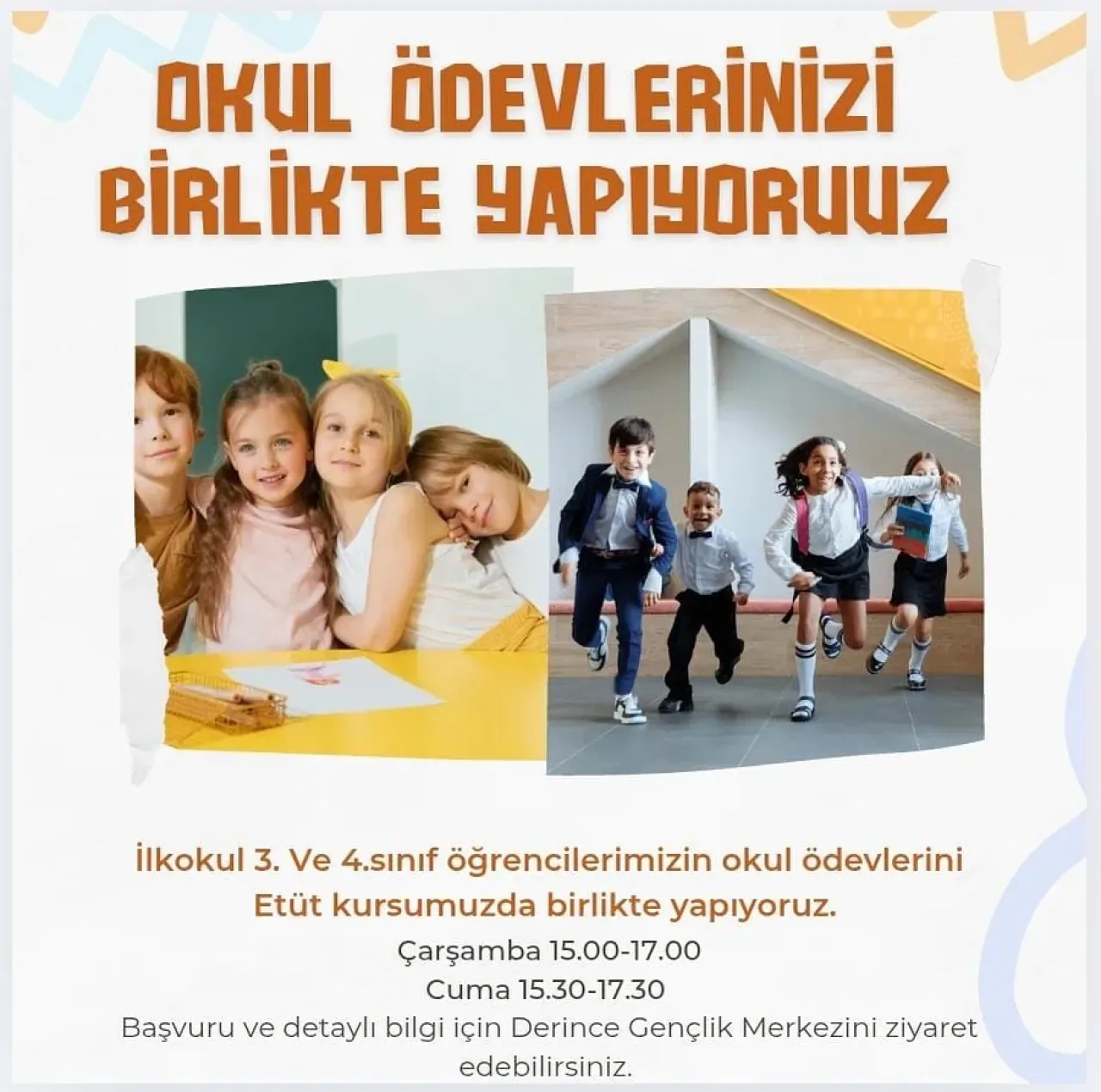 Derince Gençlik Merkezi'nde İlkokul Öğrencileri için Etüt Desteği Derince Gençlik Merkezi'nde İlkokul Öğrencileri için Etüt Desteği