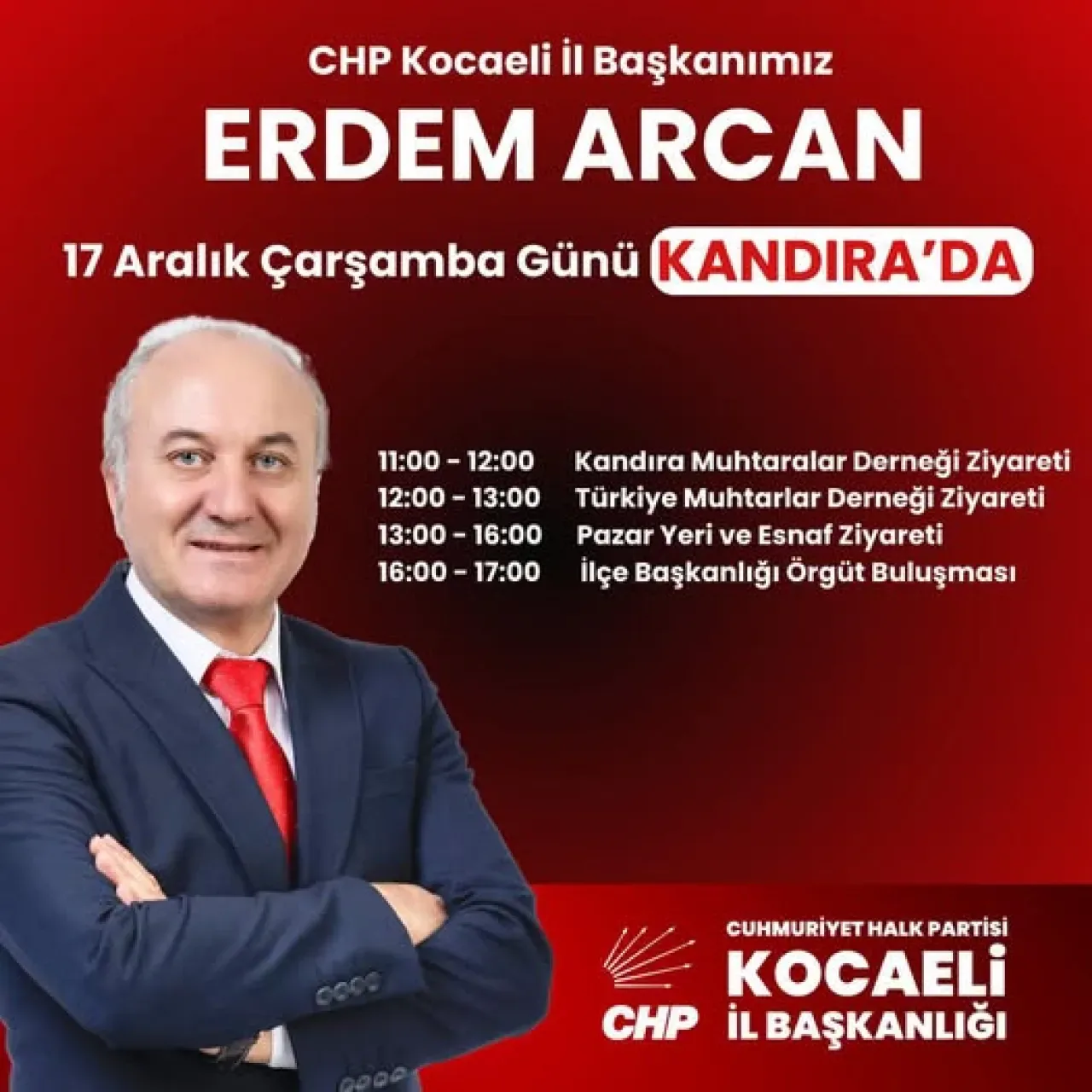 CHP Kocaeli İl Başkanı Erdem Arcan, Kandıra'da Halkla Buluşacak CHP Kocaeli İl Başkanı Erdem Arcan, Kandıra'da Halkla Buluşacak