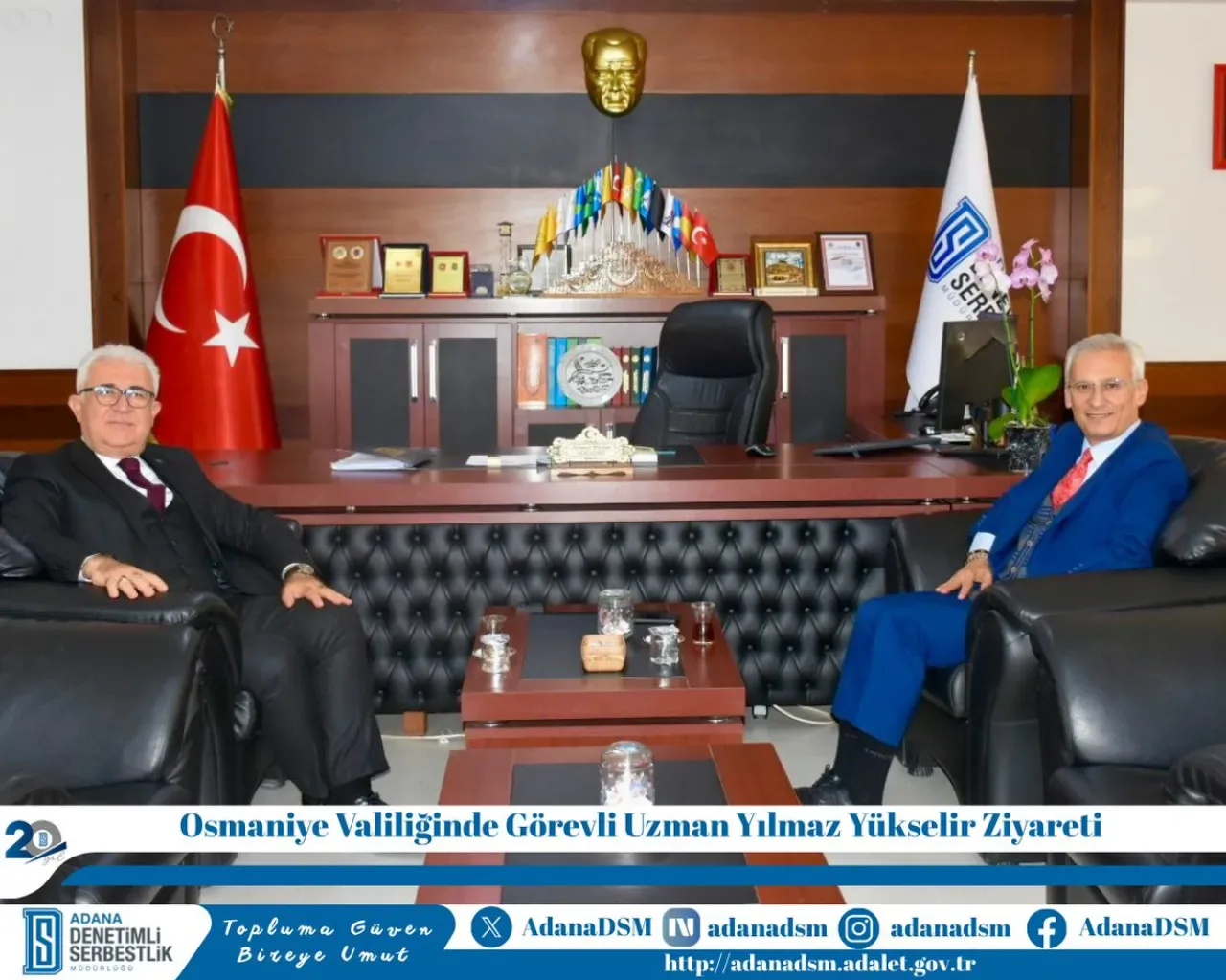 Adana Denetimli Serbestlik Müdürü Ahmet Metin Bozkurt, Eski Okul Arkadaşı Tarafından Ziyaret Edildi Adana Denetimli Serbestlik Müdürü Ahmet Metin Bozkurt, Eski Okul Arkadaşı Tarafından Ziyaret Edildi