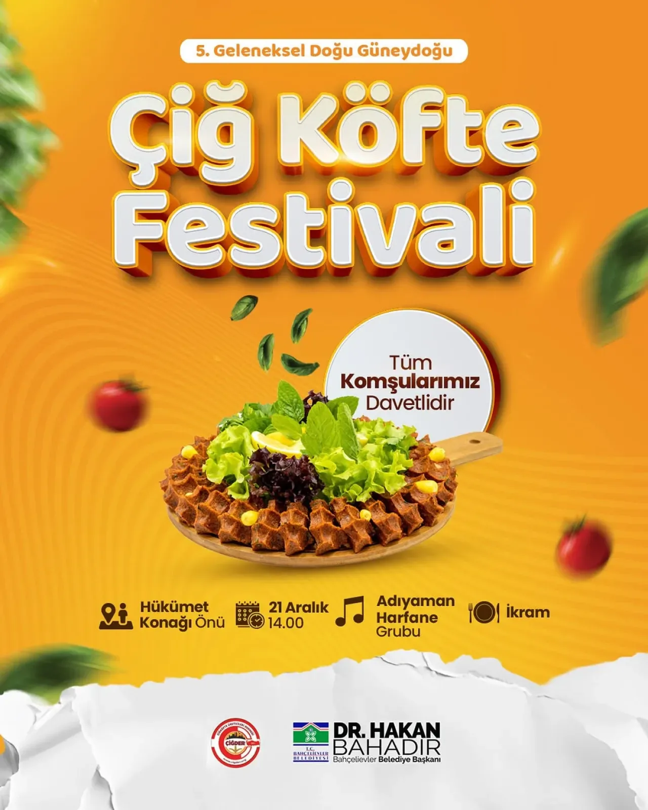 Bahçelievler'de 5. Geleneksel Çiğ Köfte Festivali Coşkusu Bahçelievler'de 5. Geleneksel Çiğ Köfte Festivali Coşkusu